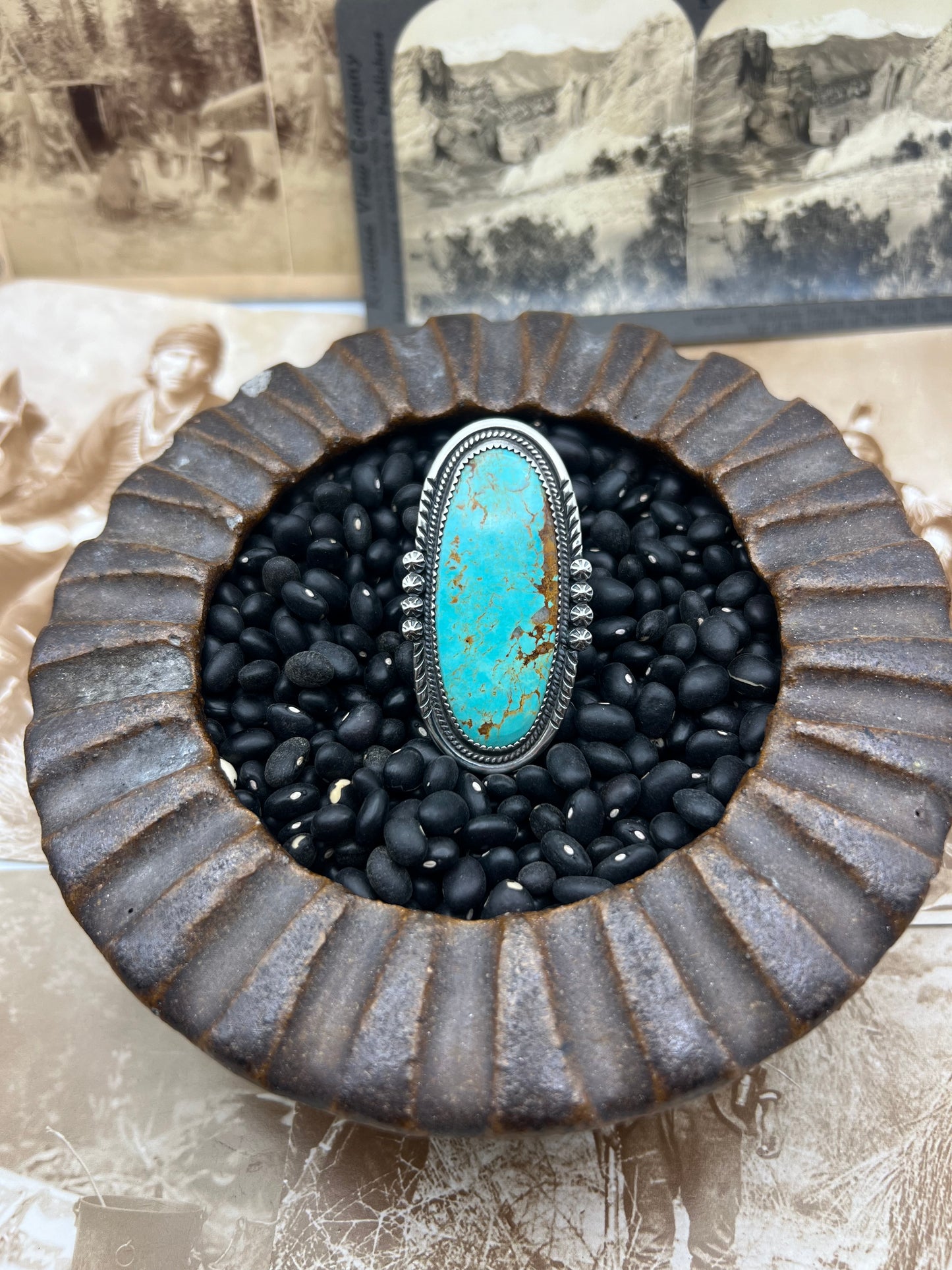 Large Turquoise Ring size 9 LE