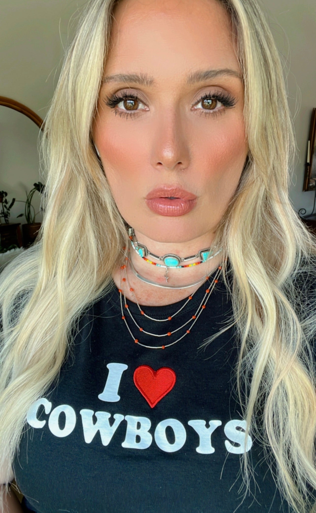 Liquid Silver three strand nugget Necklace turquoise or Co ral