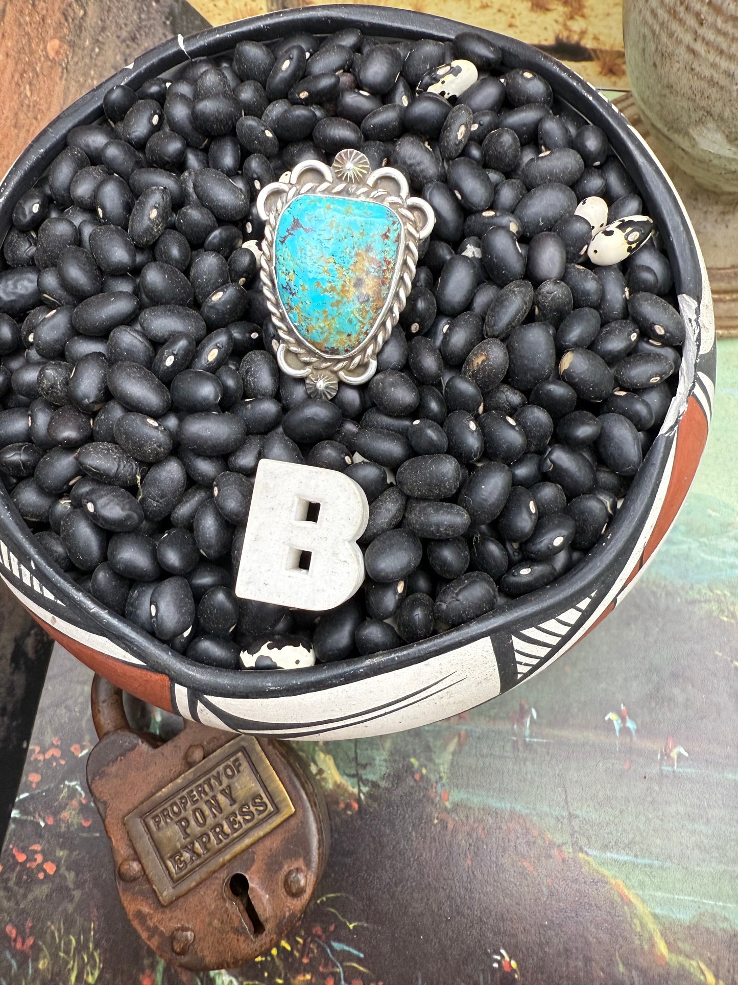 $99 Turquoise Statement Ring B size 6.5
