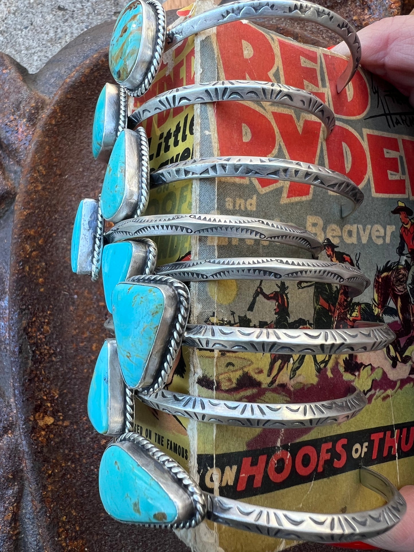 Turquoise Stamped Cuff