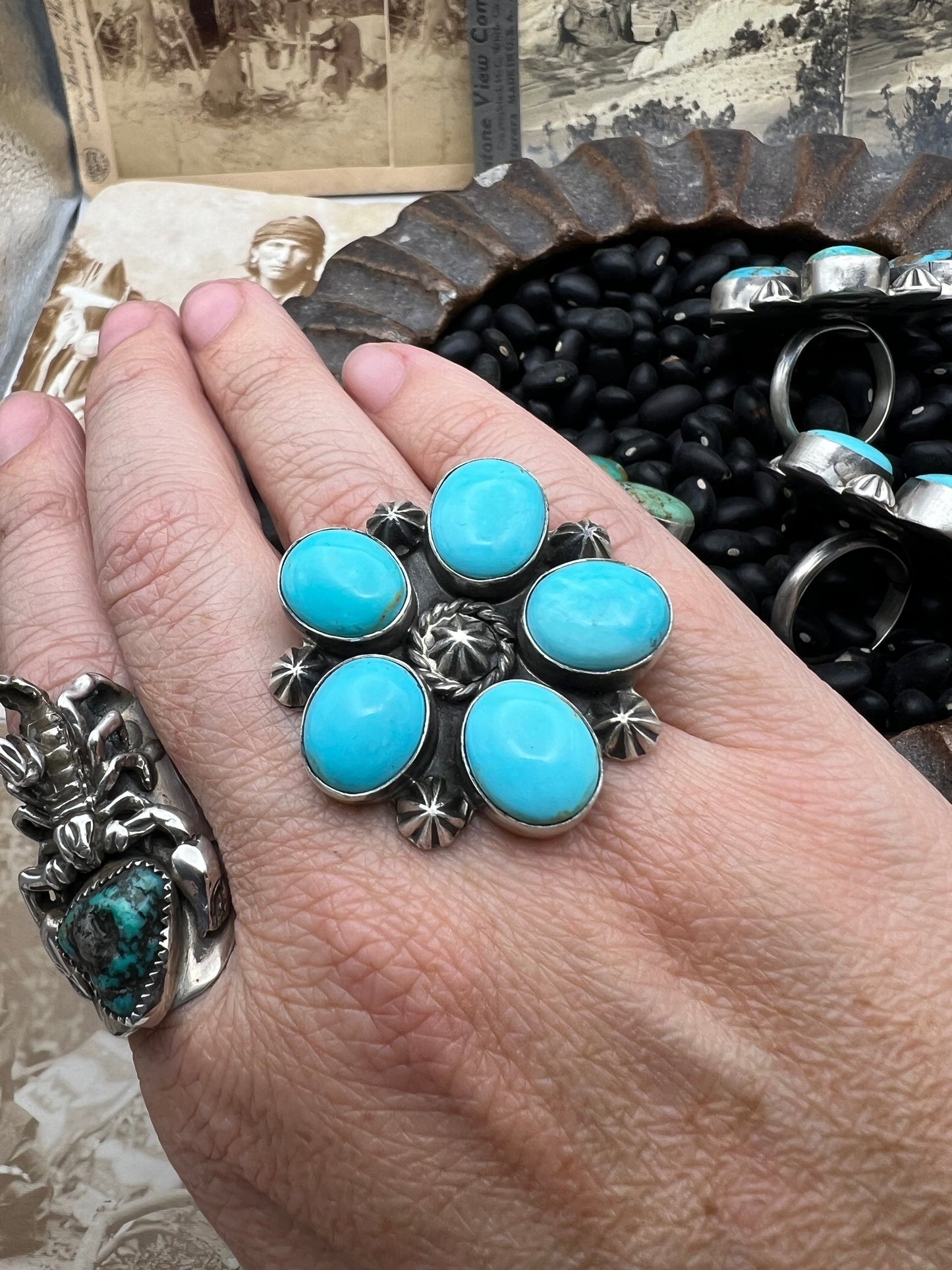Sunflower Kingman Turquoise Ring