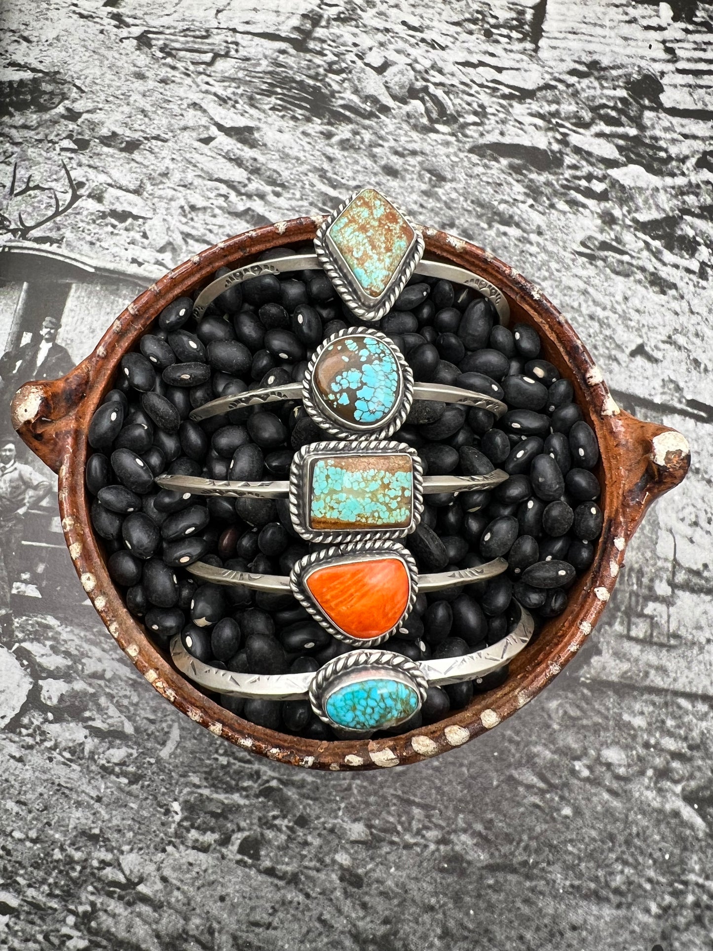 Turquoise Stamped Cuff