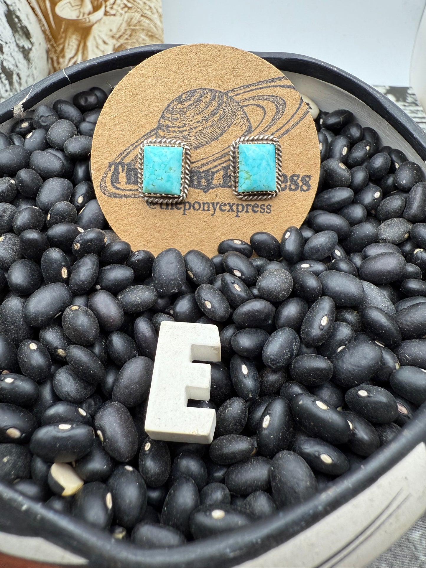 Rectangle Turquoise Studs