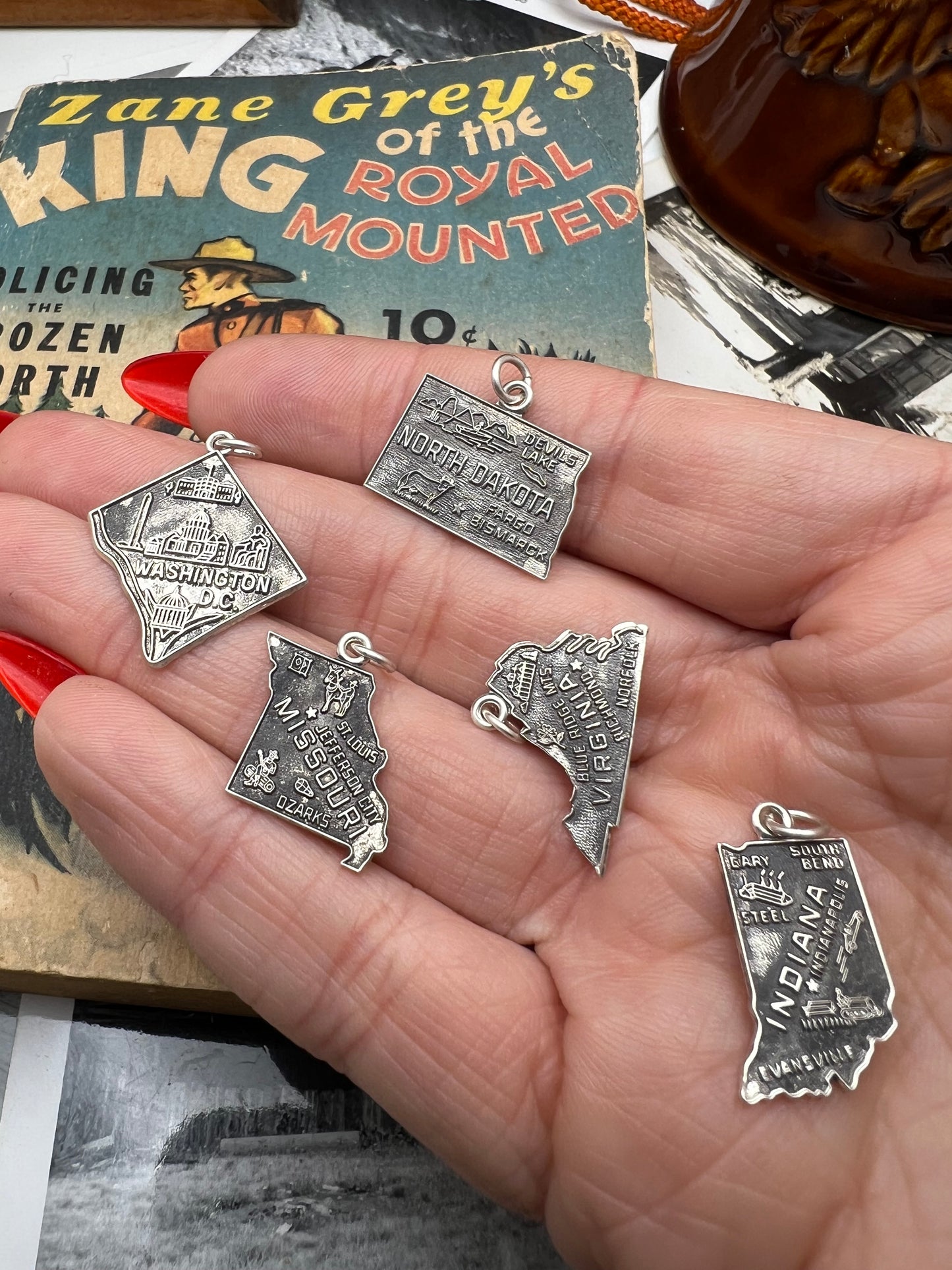 Vintage 1960’s Sterling State Charms