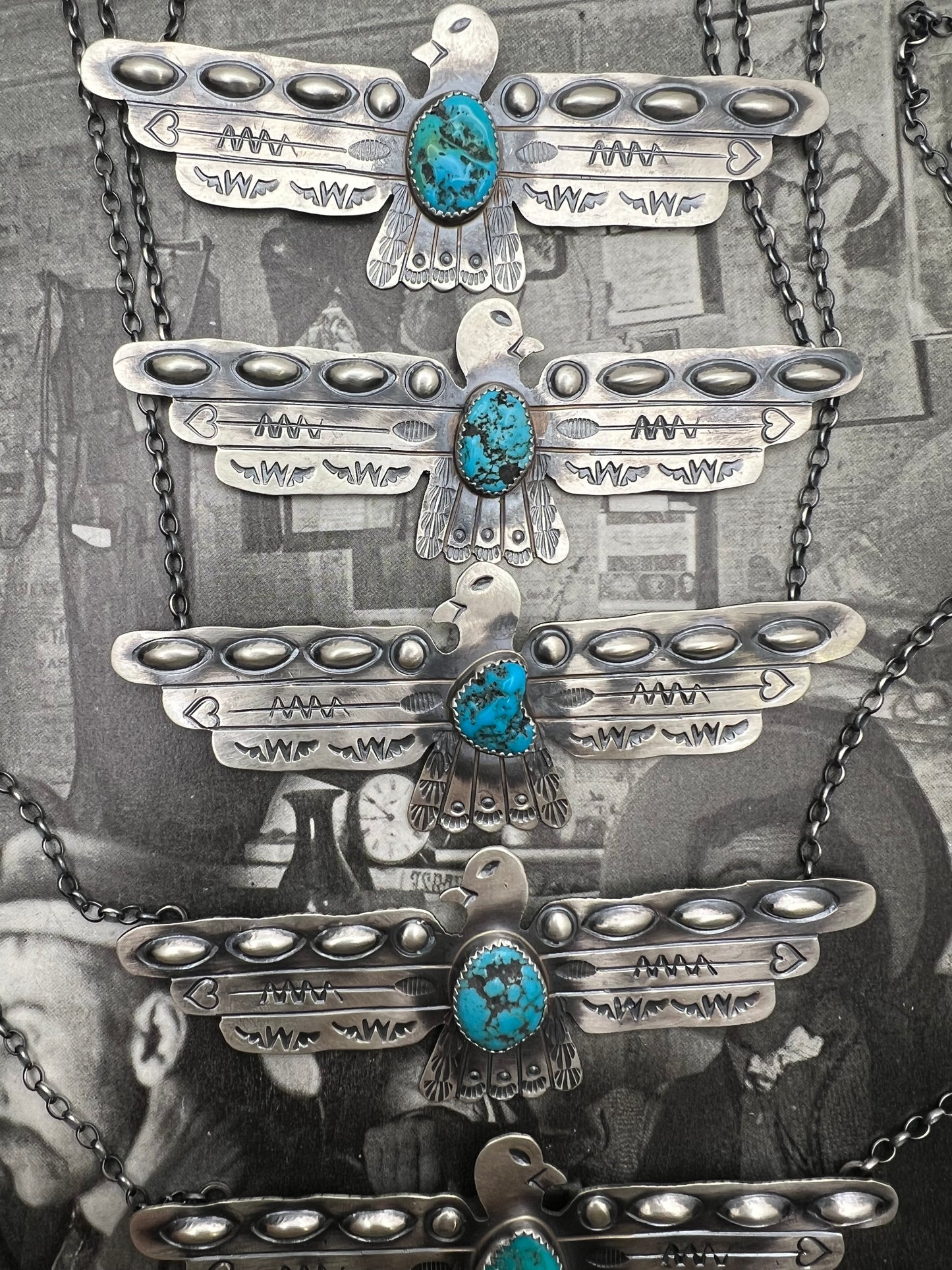 Large Thunderbird Turquoise Necklace