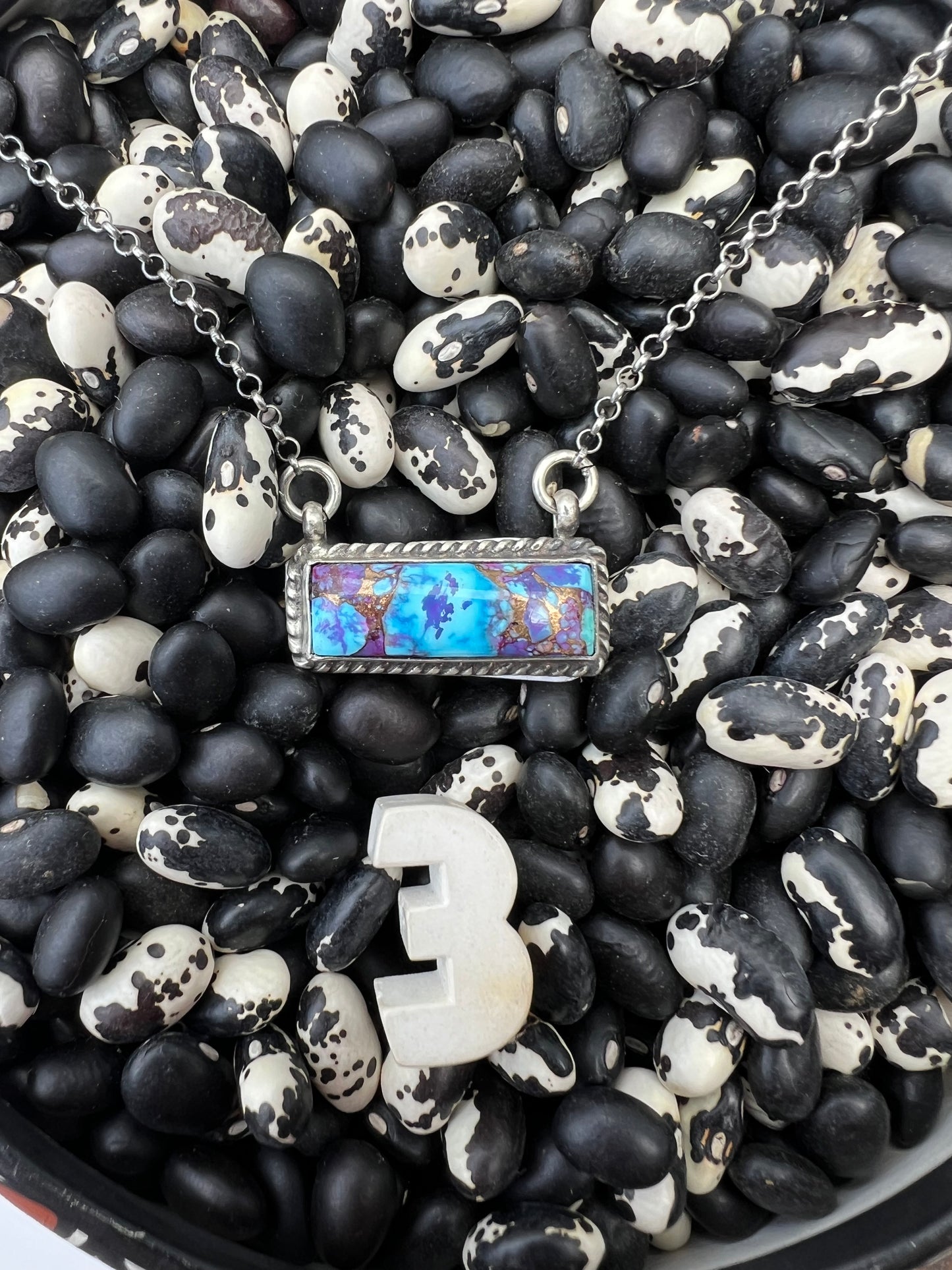 Small turquoise Mojave dahlia white Buffalo Bars