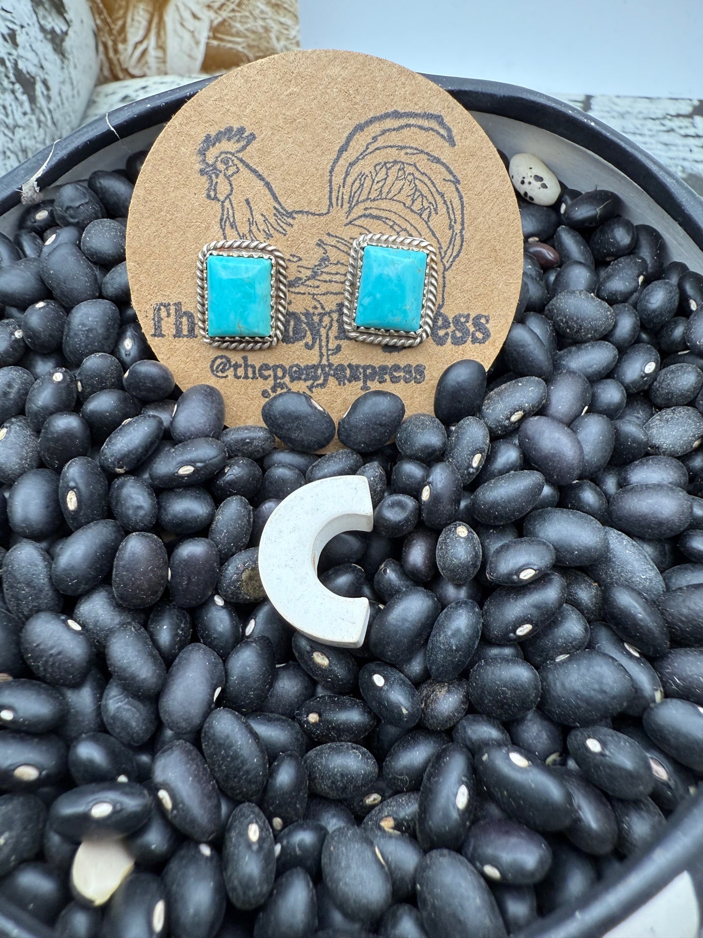Rectangle Turquoise Studs
