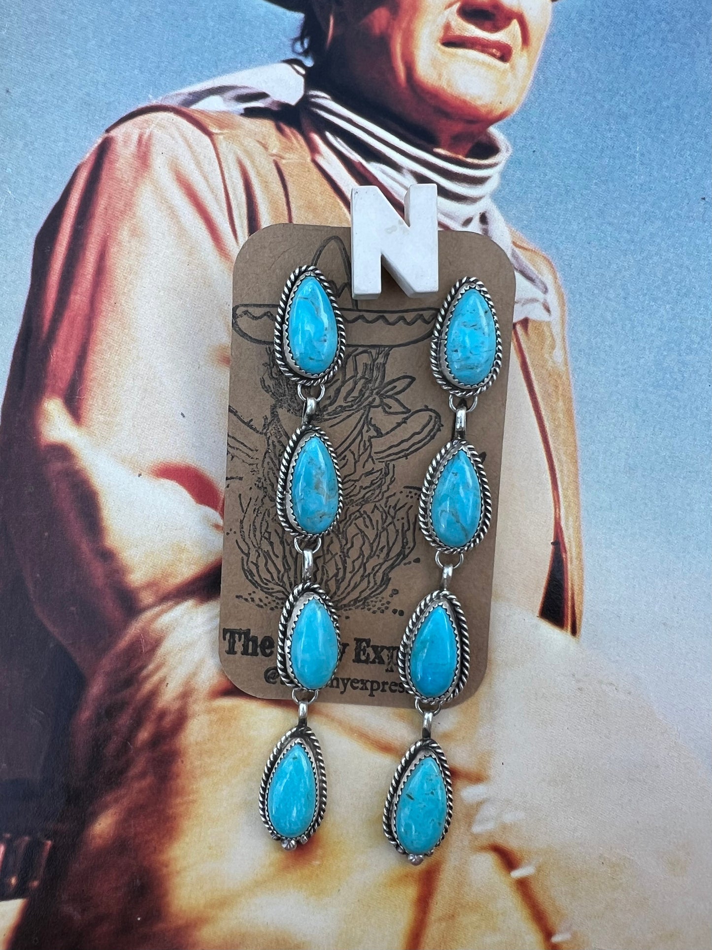 Turquoise 4 Tear Drop Earring