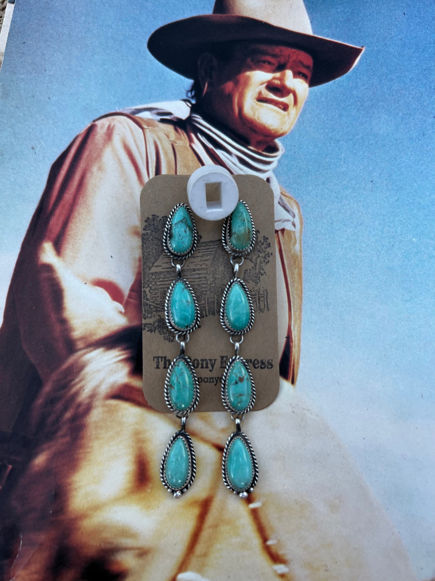 Turquoise 4 Tear Drop Earring