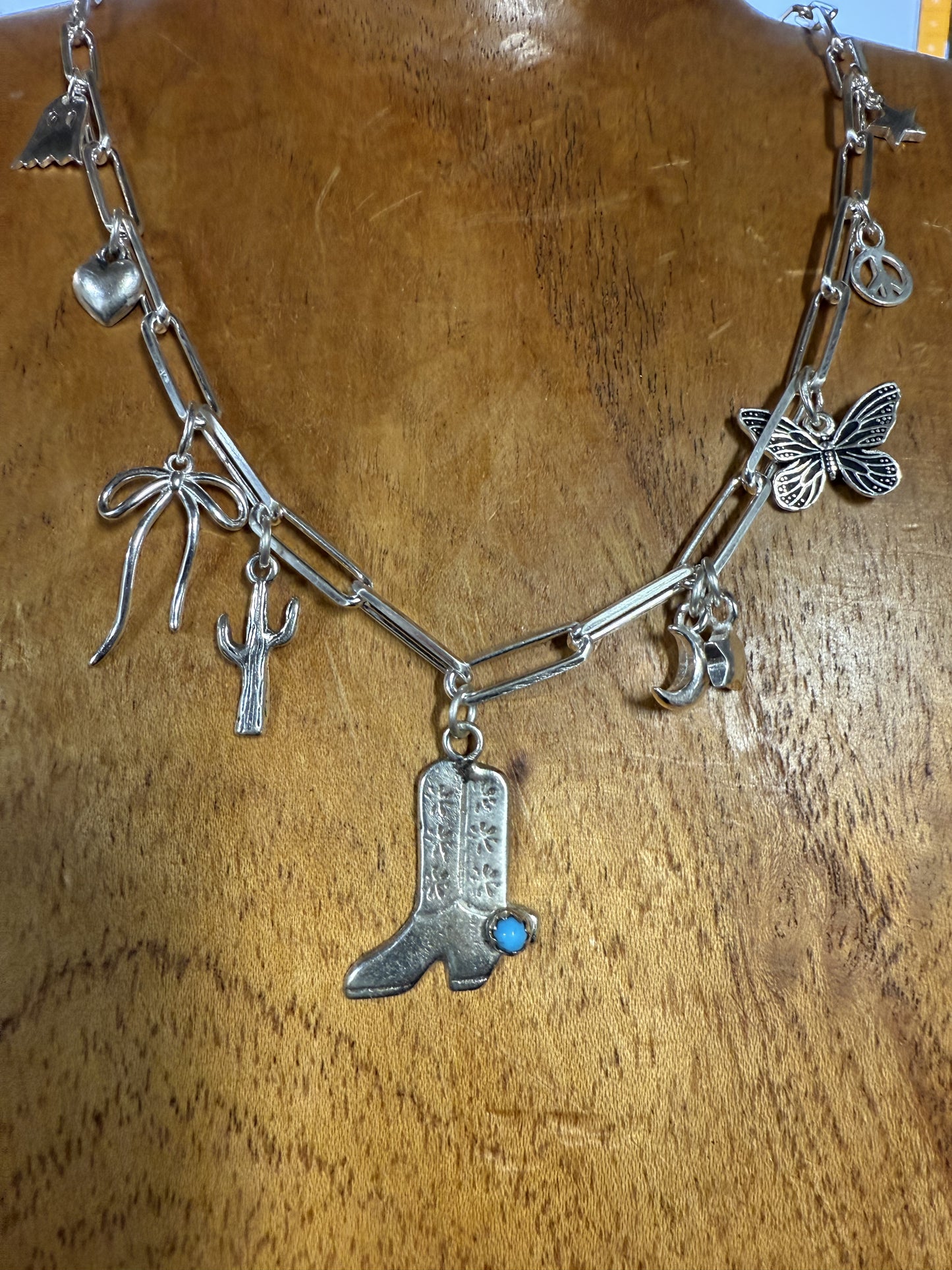 Cowboy Boot Charm with Turquoise Spur