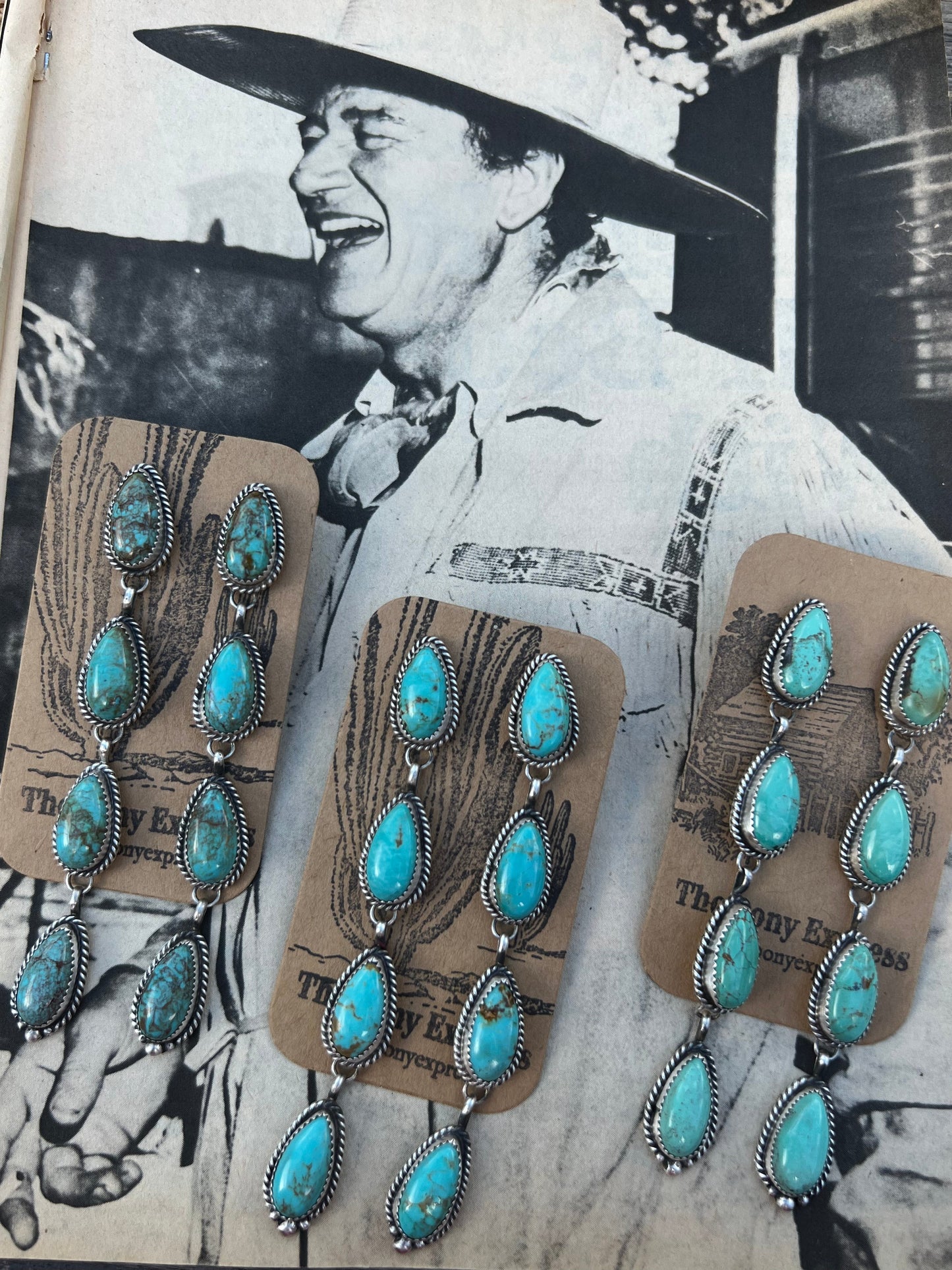 Turquoise 4 Tear Drop Earring