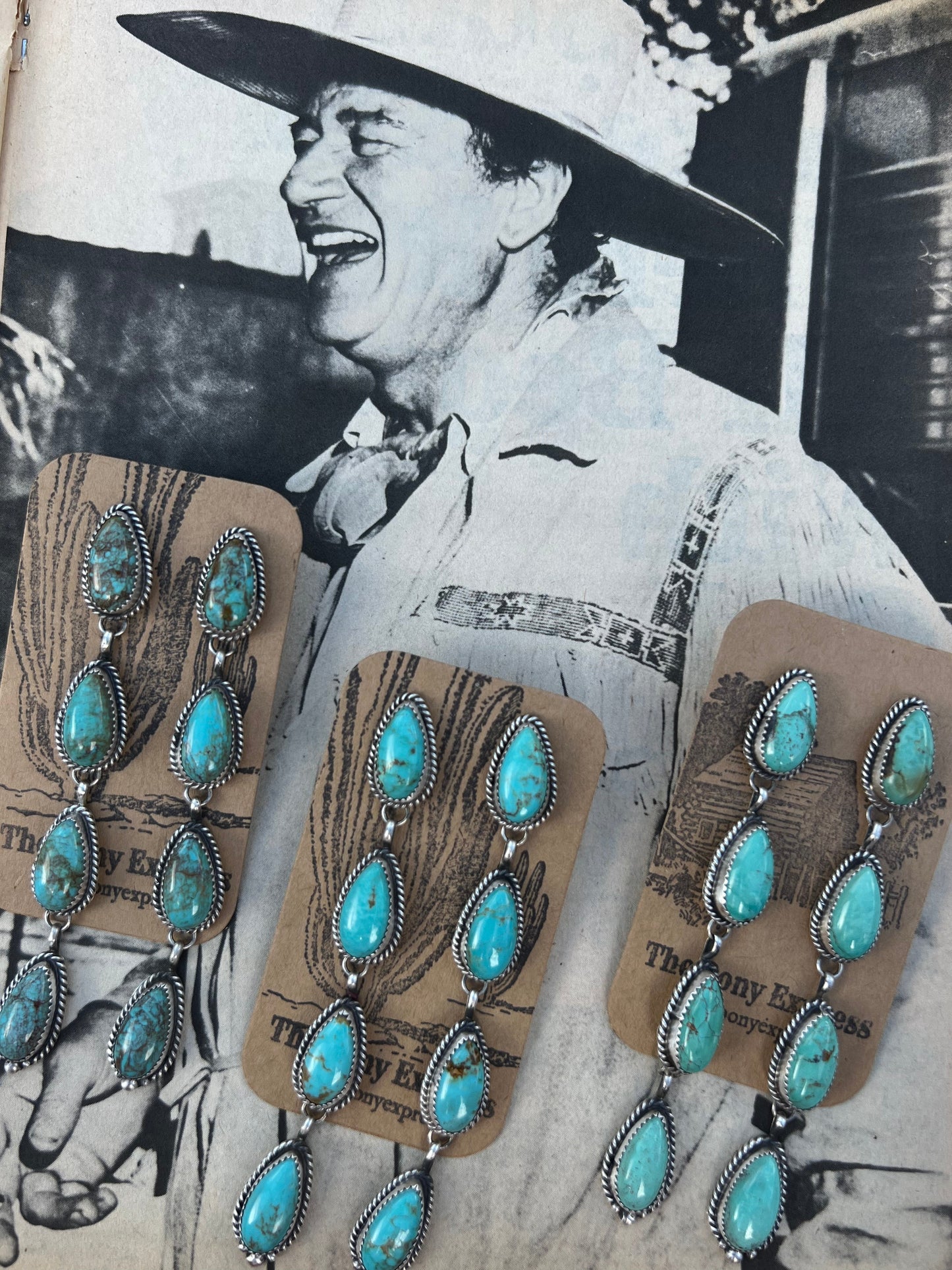 Turquoise 4 Tear Drop Earring