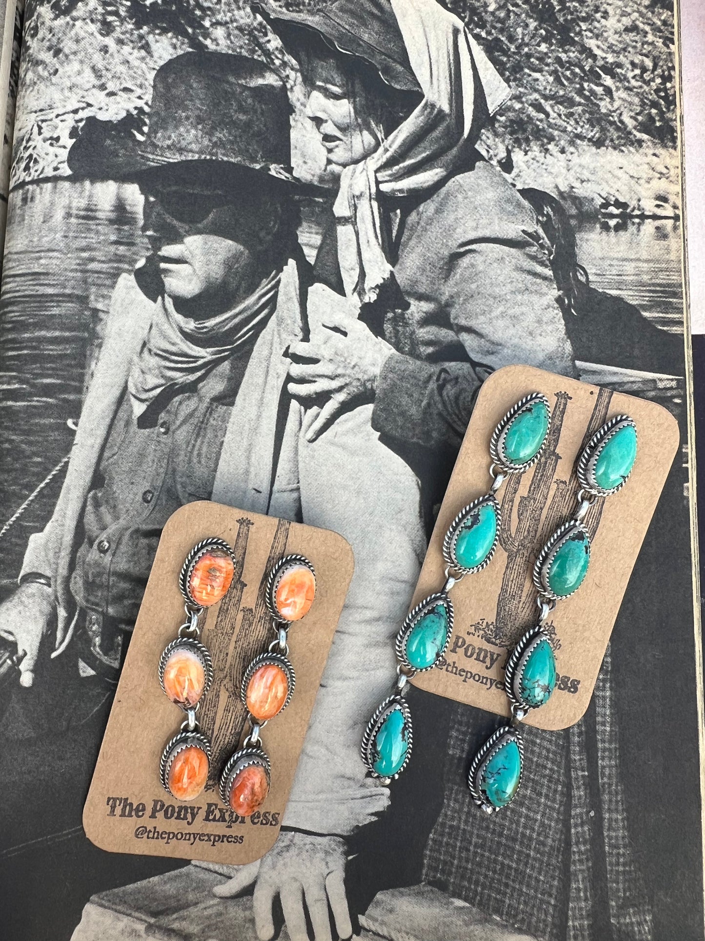 Turquoise 4 Tear Drop Earring
