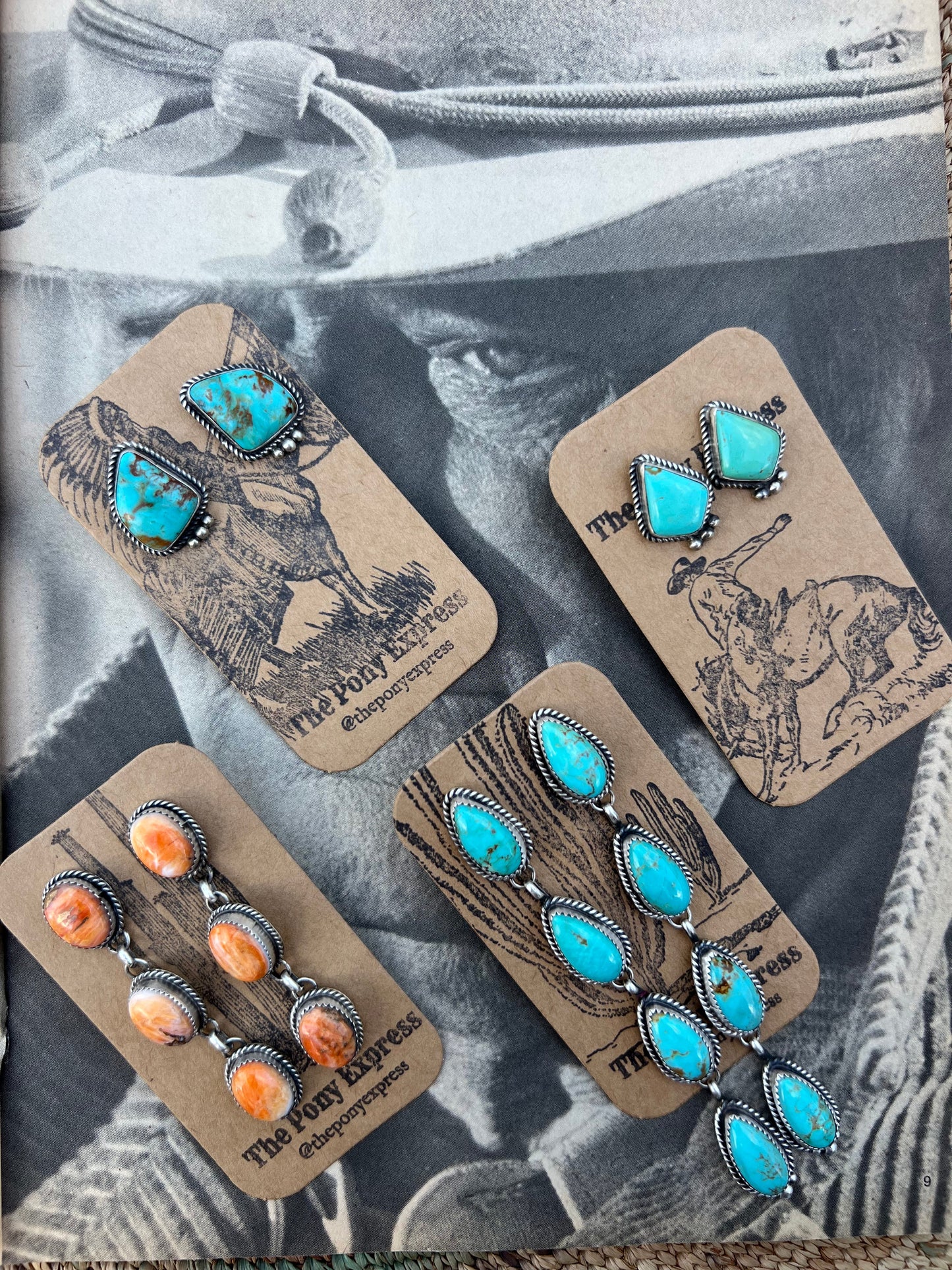 Turquoise 4 Tear Drop Earring