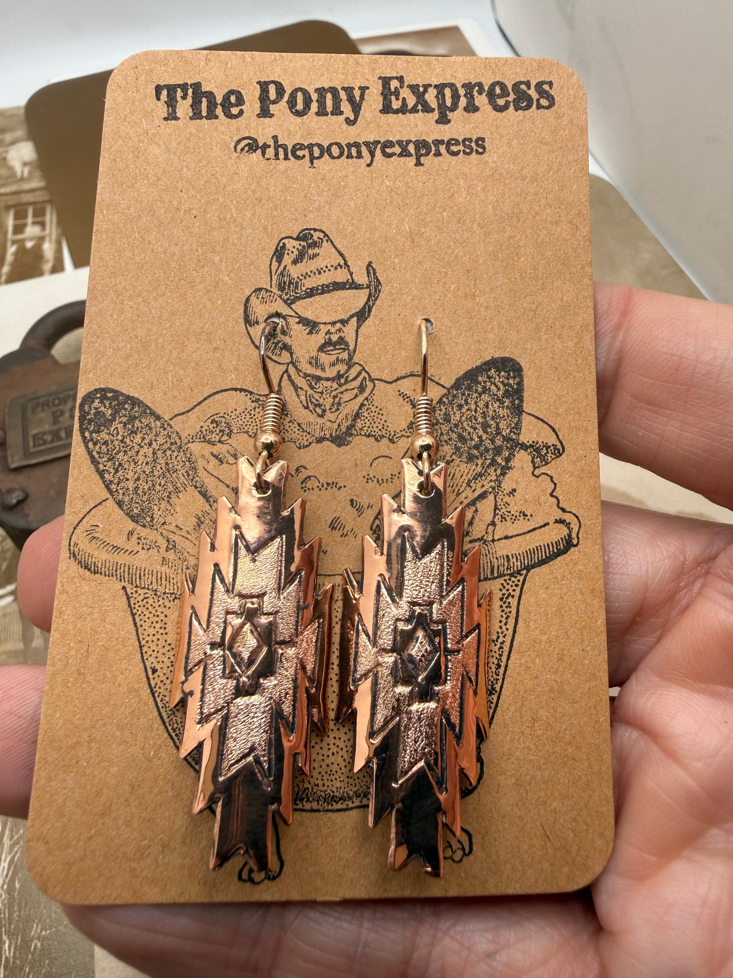 Copper Aztec Earrings