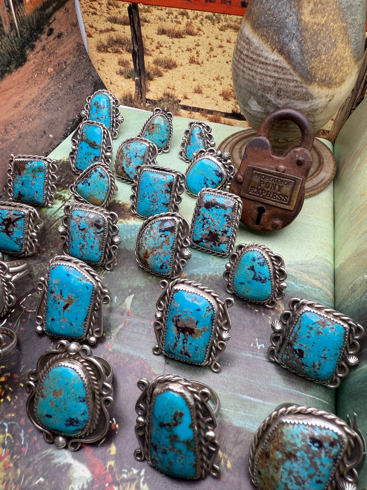 $99 Turquoise Statement Ring L size 9