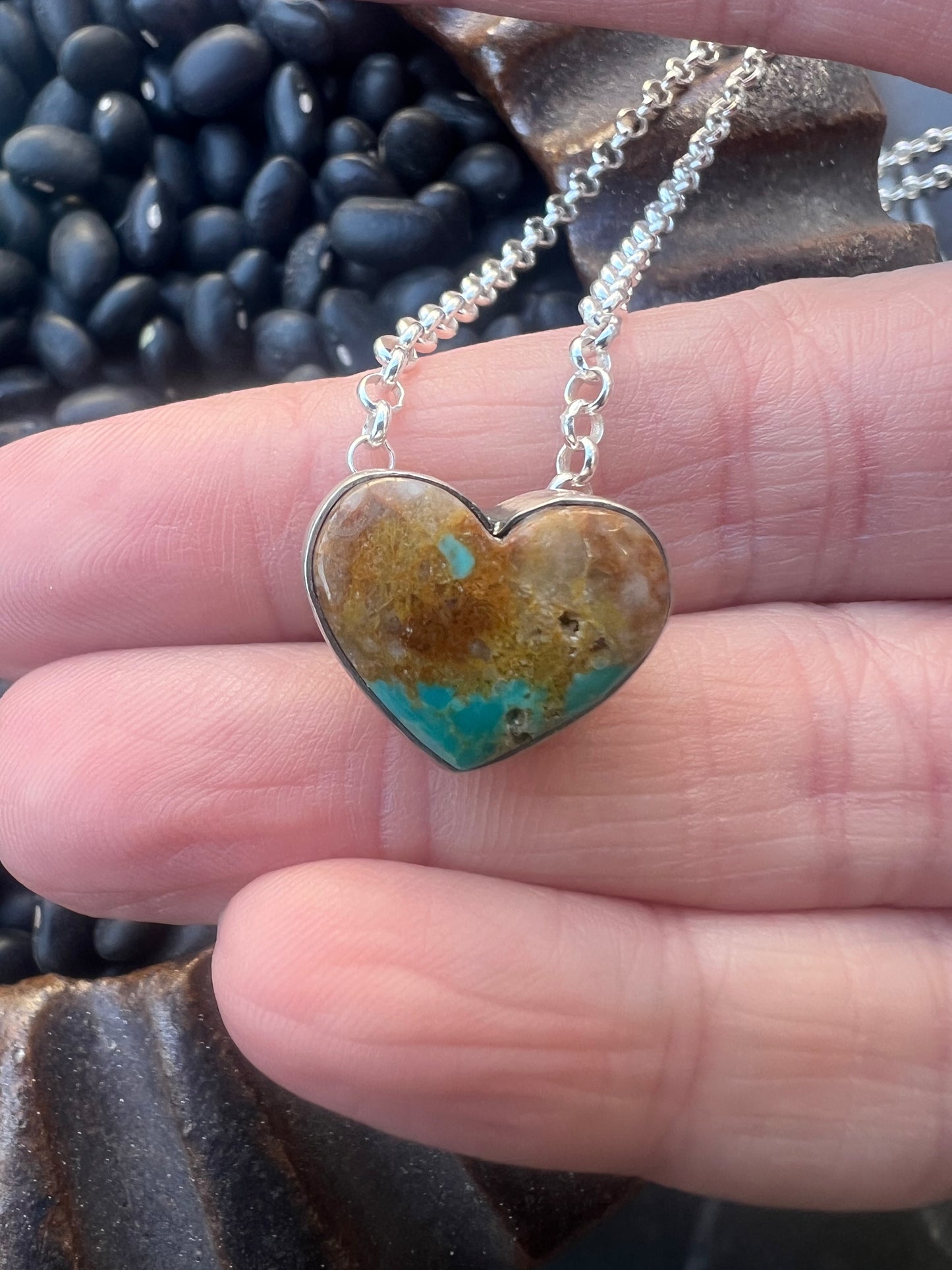 Turquoise Floating Heart Necklace