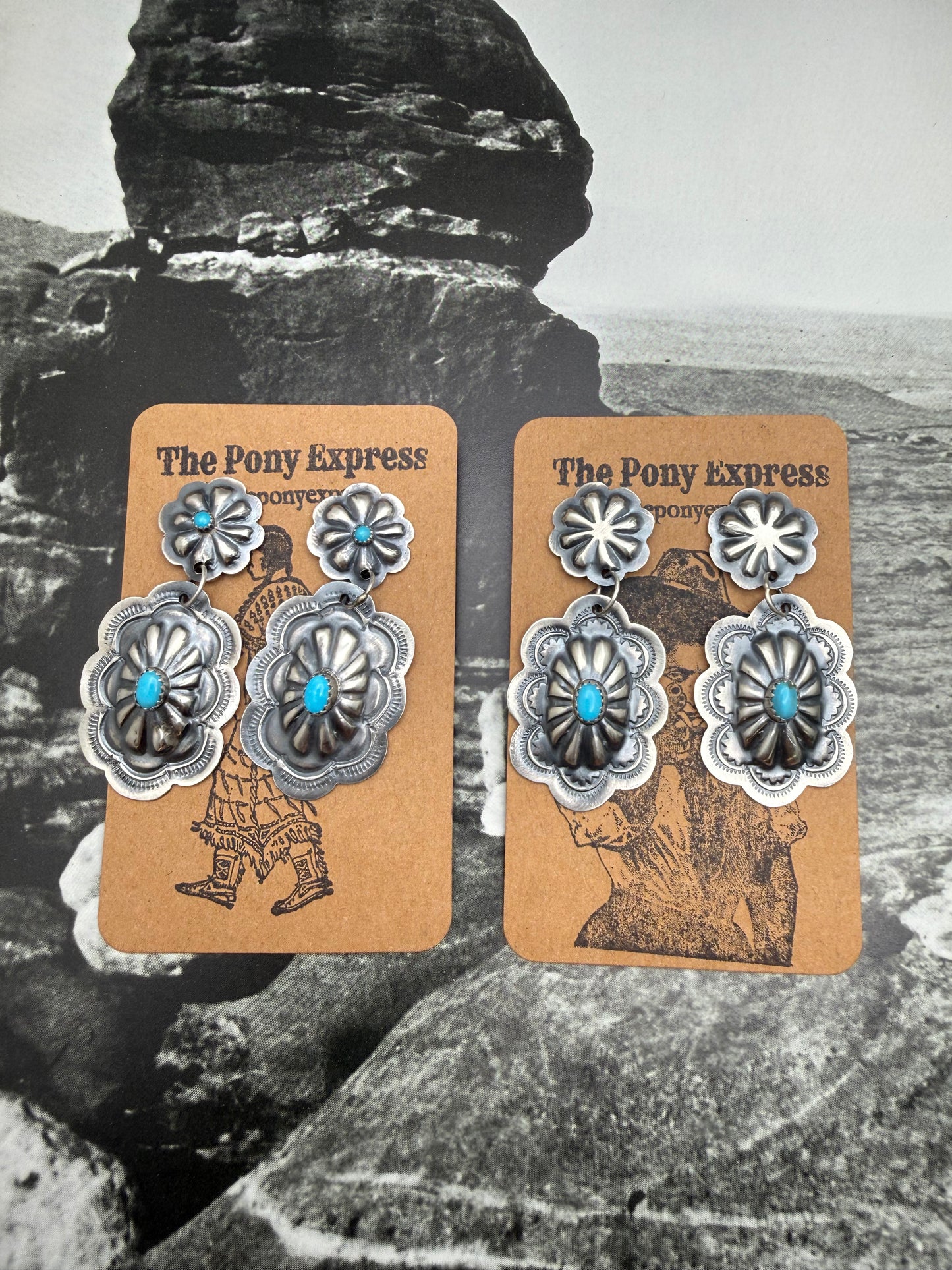Concho with Turquoise Earrings