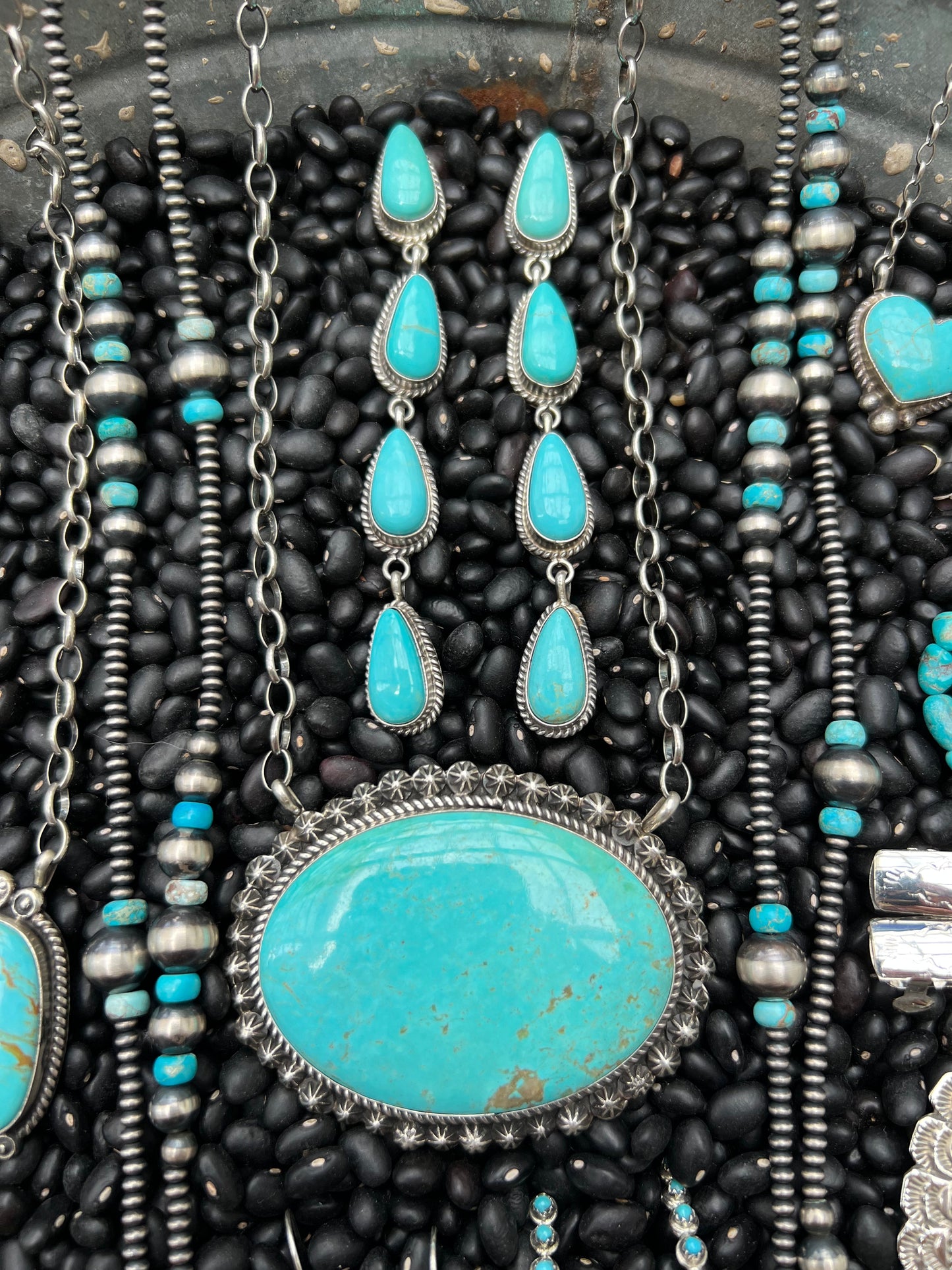Turquoise 4 Tear Drop Earring