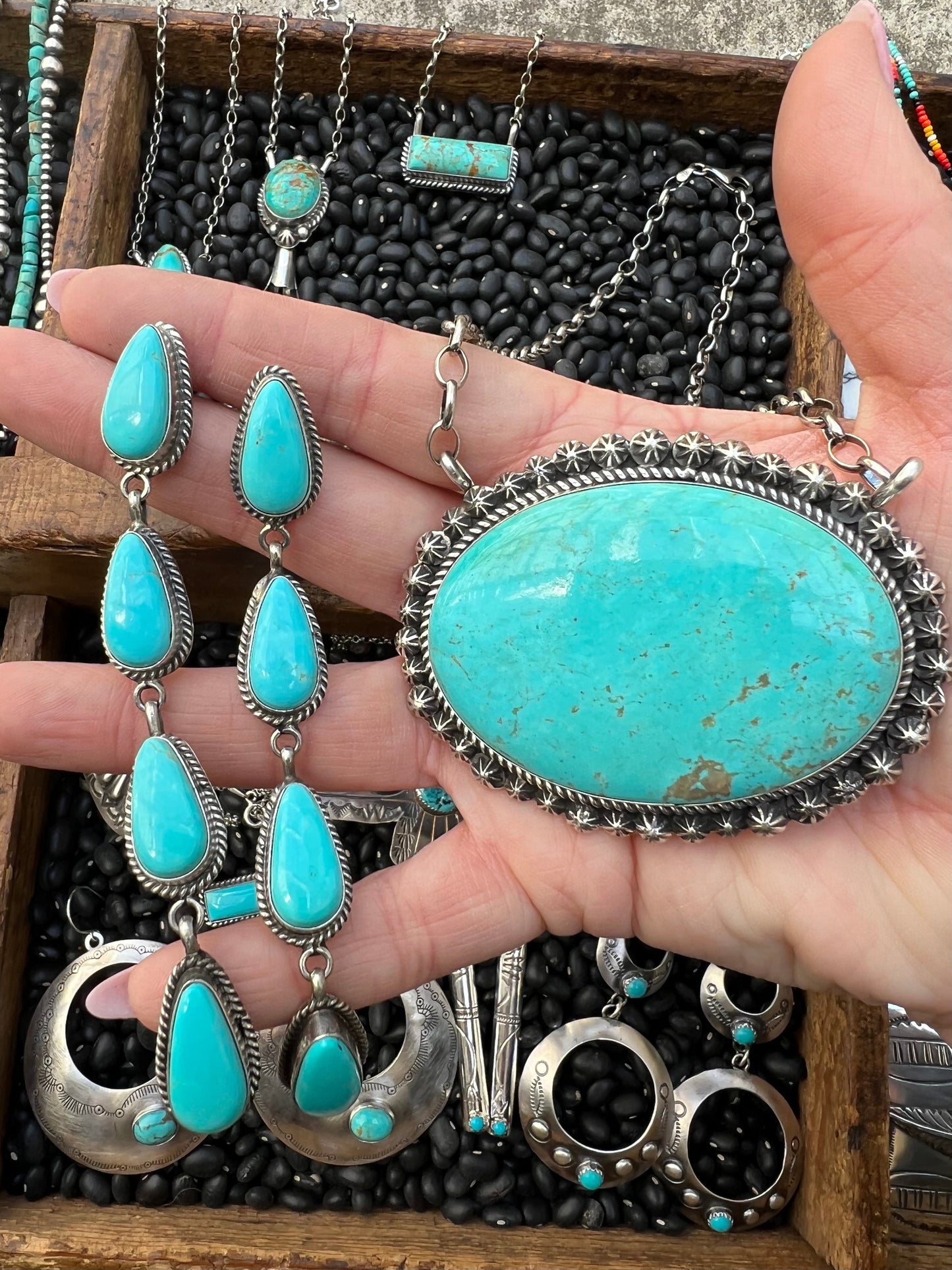 Turquoise 4 Tear Drop Earring