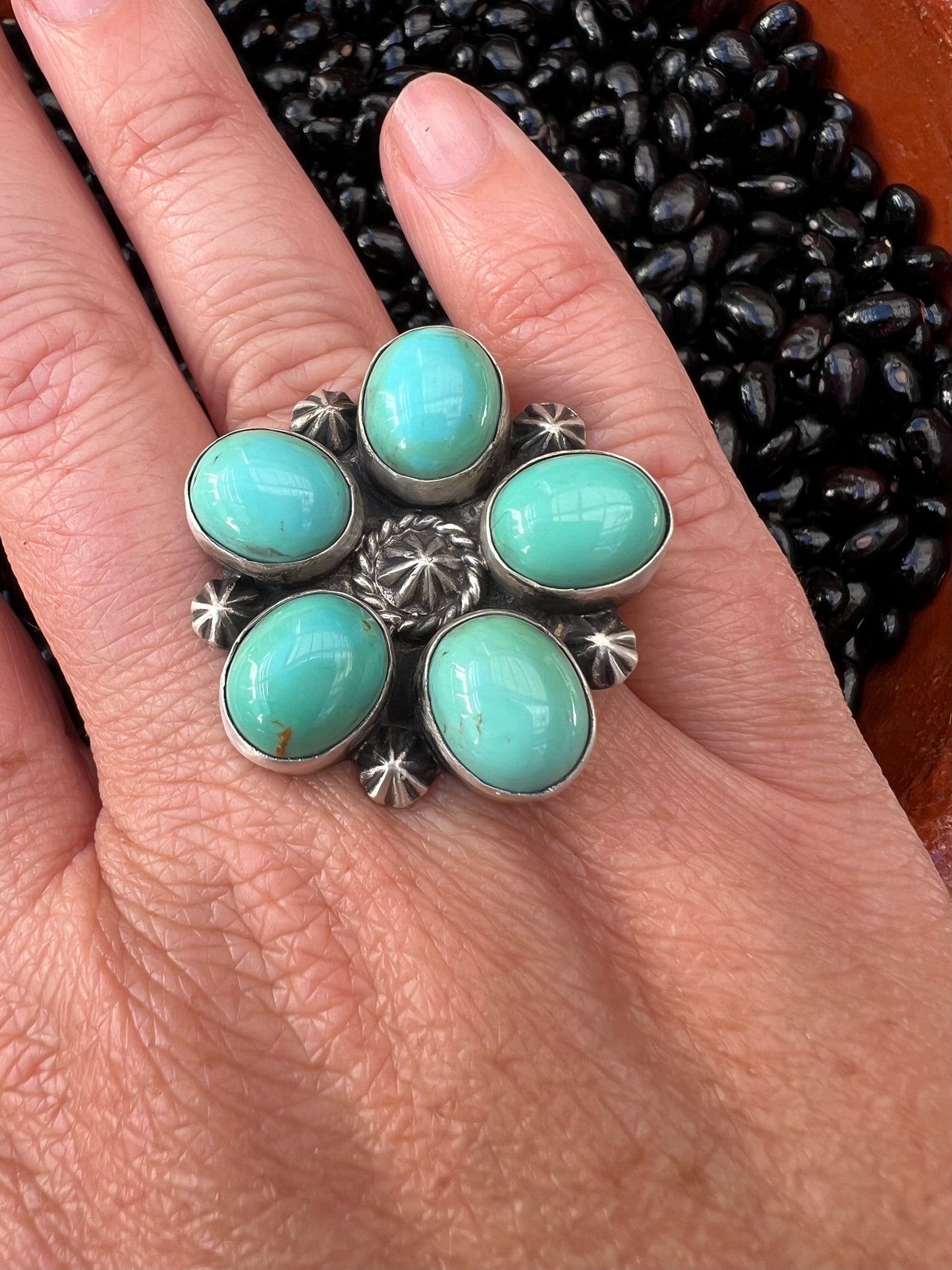 Sunflower Kingman Turquoise Ring