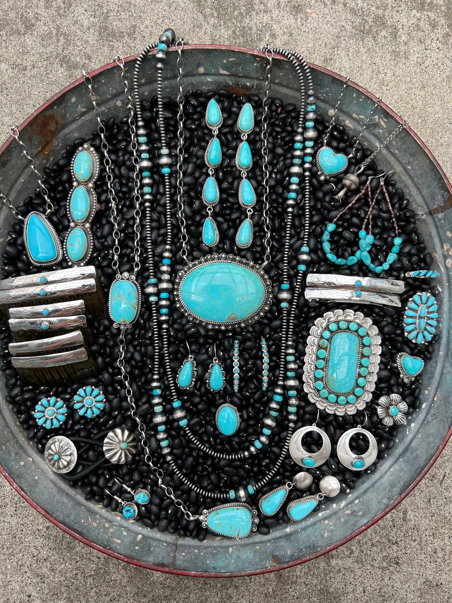 Turquoise 4 Tear Drop Earring