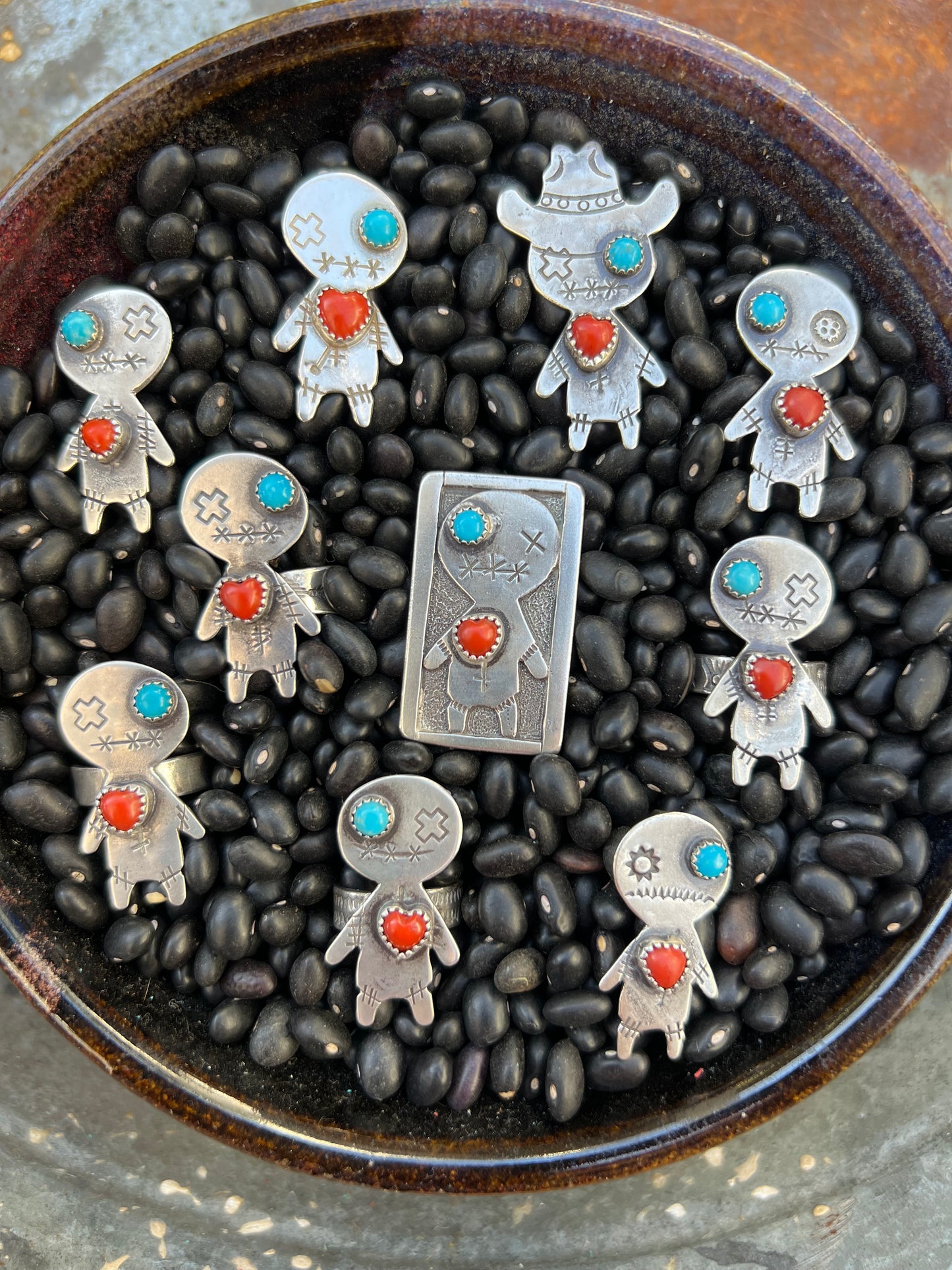 Turquoise Voodoo Doll Ring