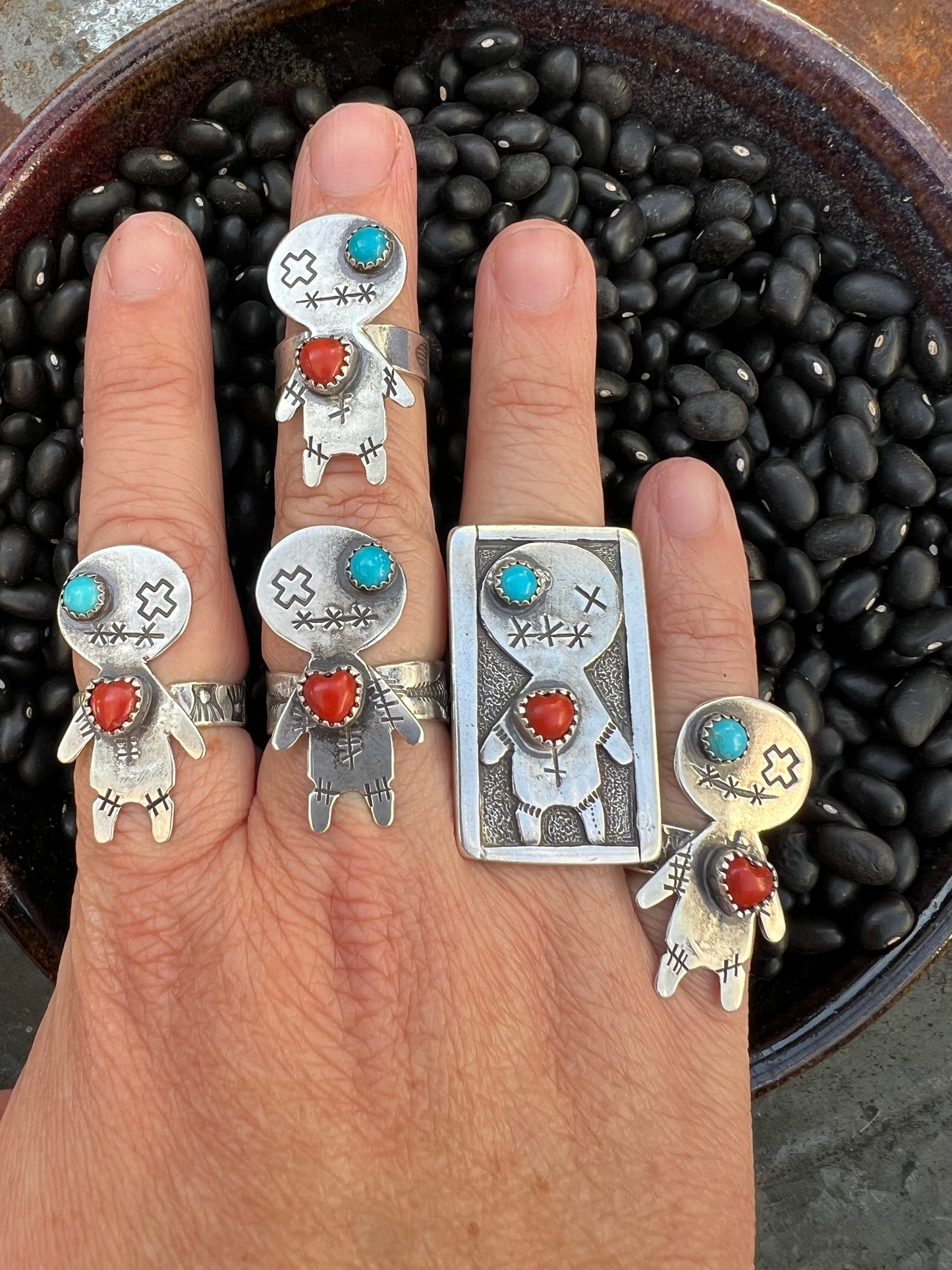 Turquoise Voodoo Doll Ring
