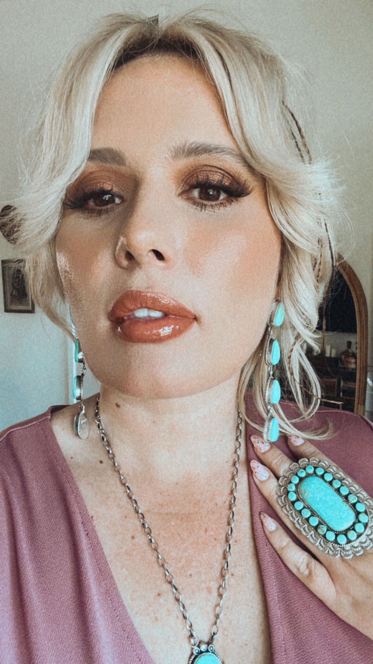 Turquoise 4 Tear Drop Earring