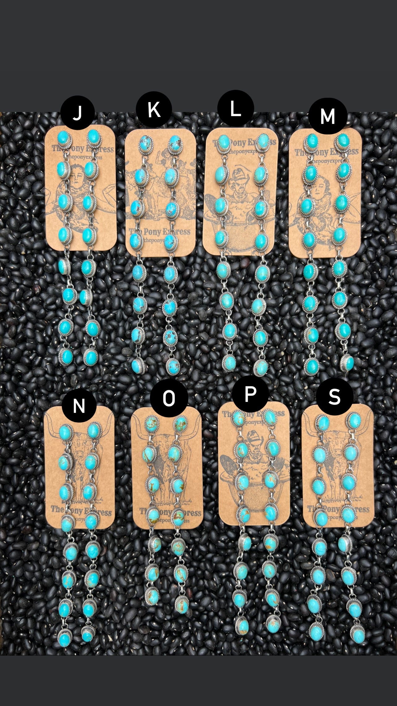 Triple Crown Long Turquoise Earrings