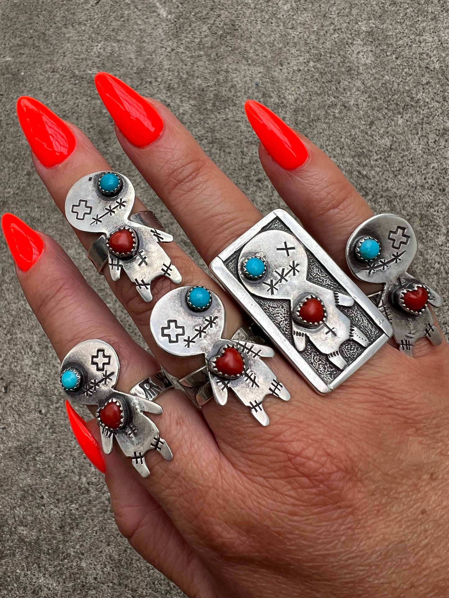 Turquoise Voodoo Doll Ring
