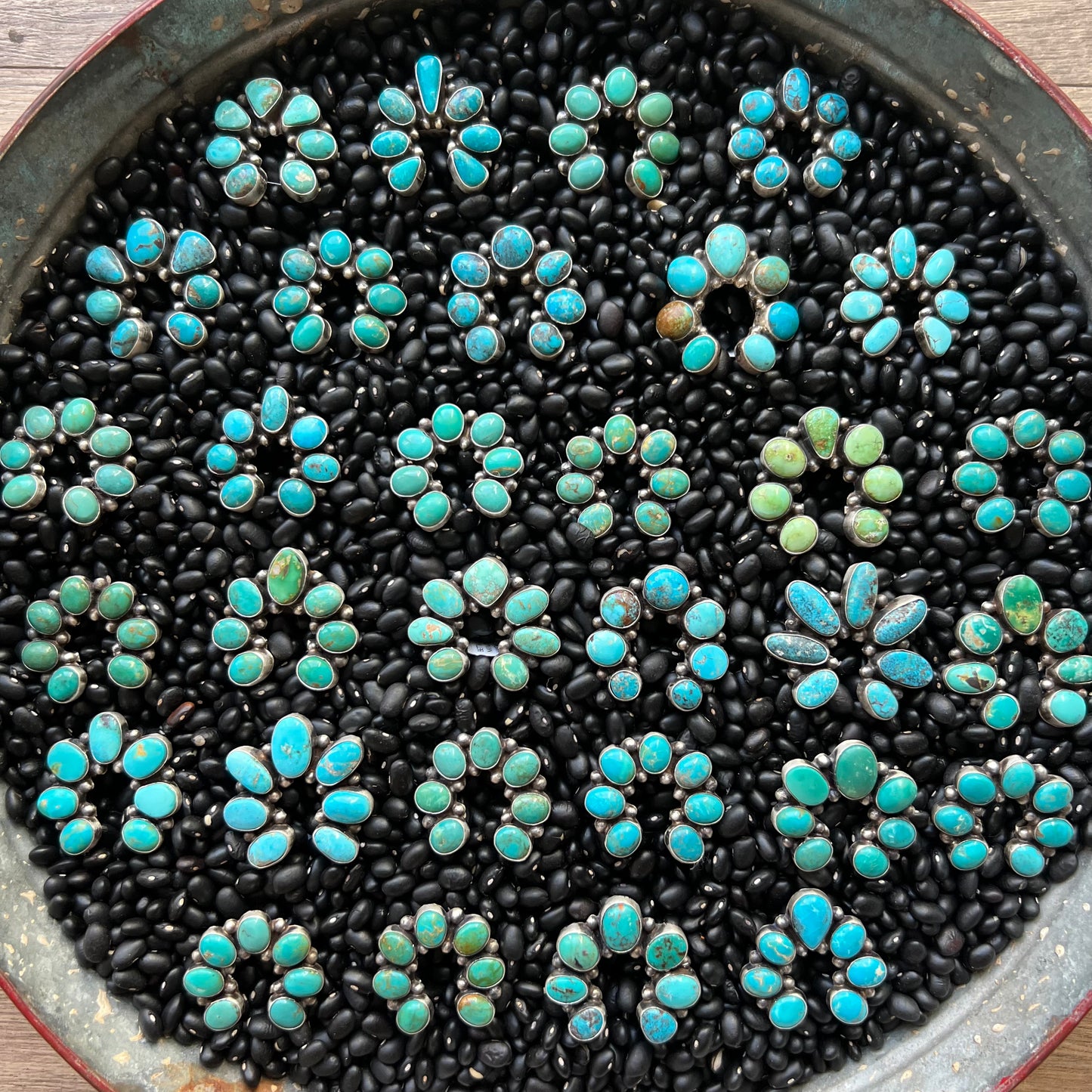 7 stone Turquoise Naja Ring size 9’s