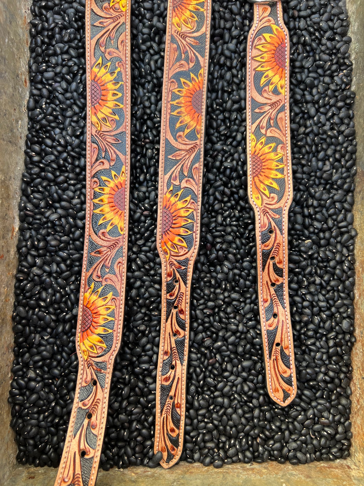 Leather Tooled Dog Collars