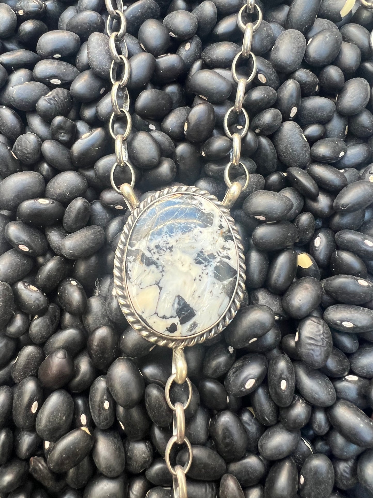 White Buffalo Lariat Necklace