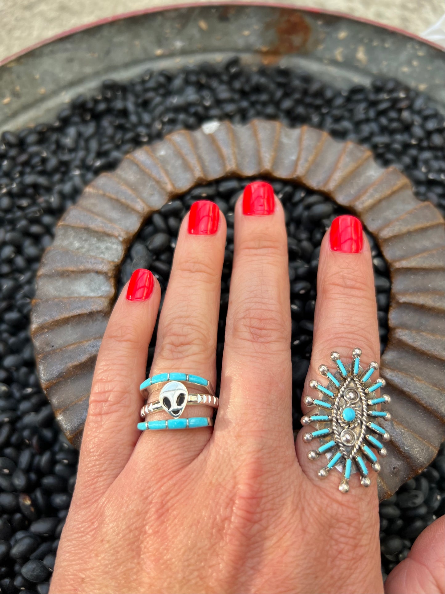 Alien Sterling Stacker Ring