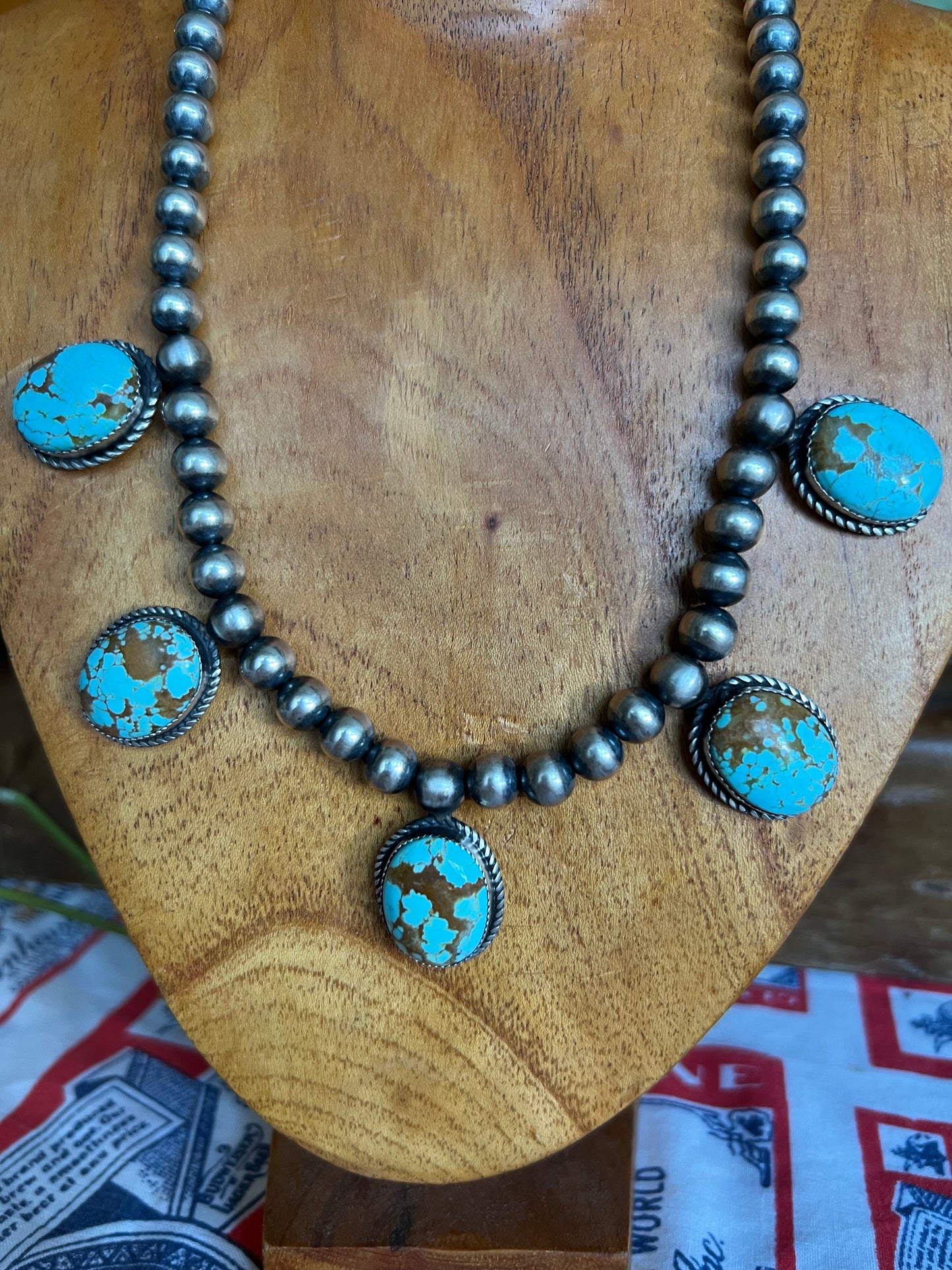 Turquoise 5 Stone Statement Necklace