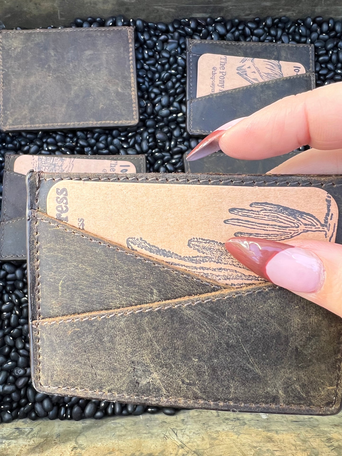 Distressed Leather Card Case