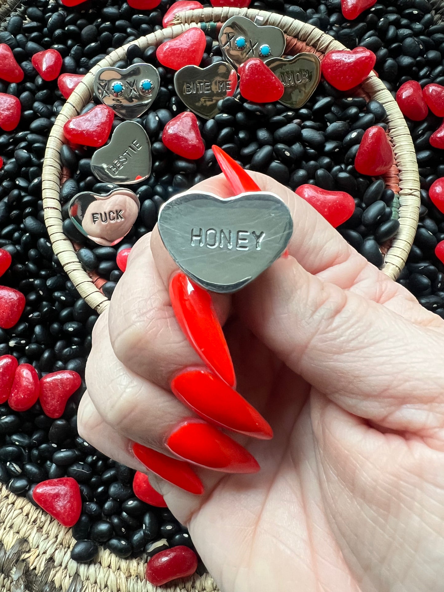 Conversation Heart Pendant or Hat Pin