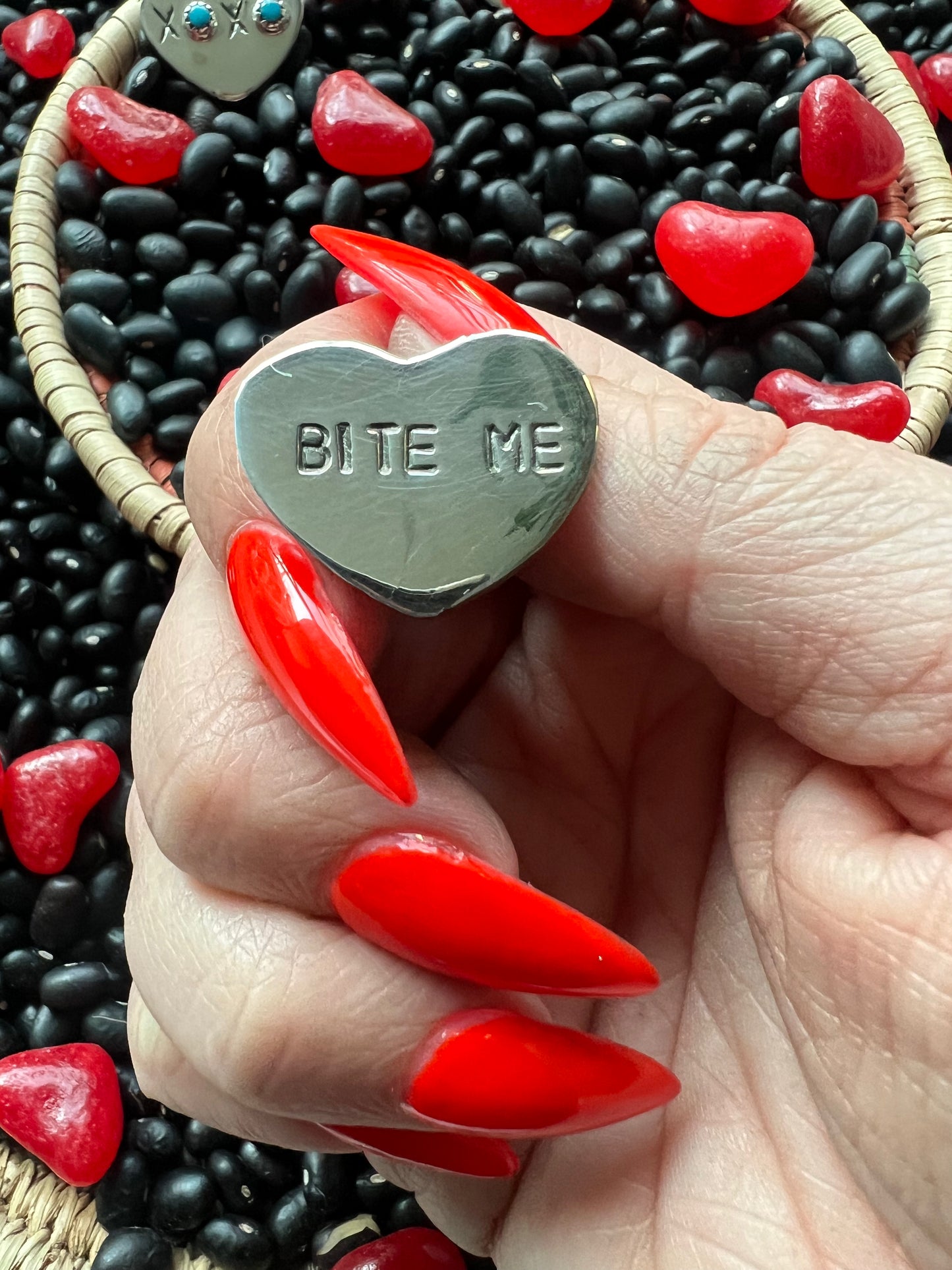 Conversation Heart Pendant or Hat Pin