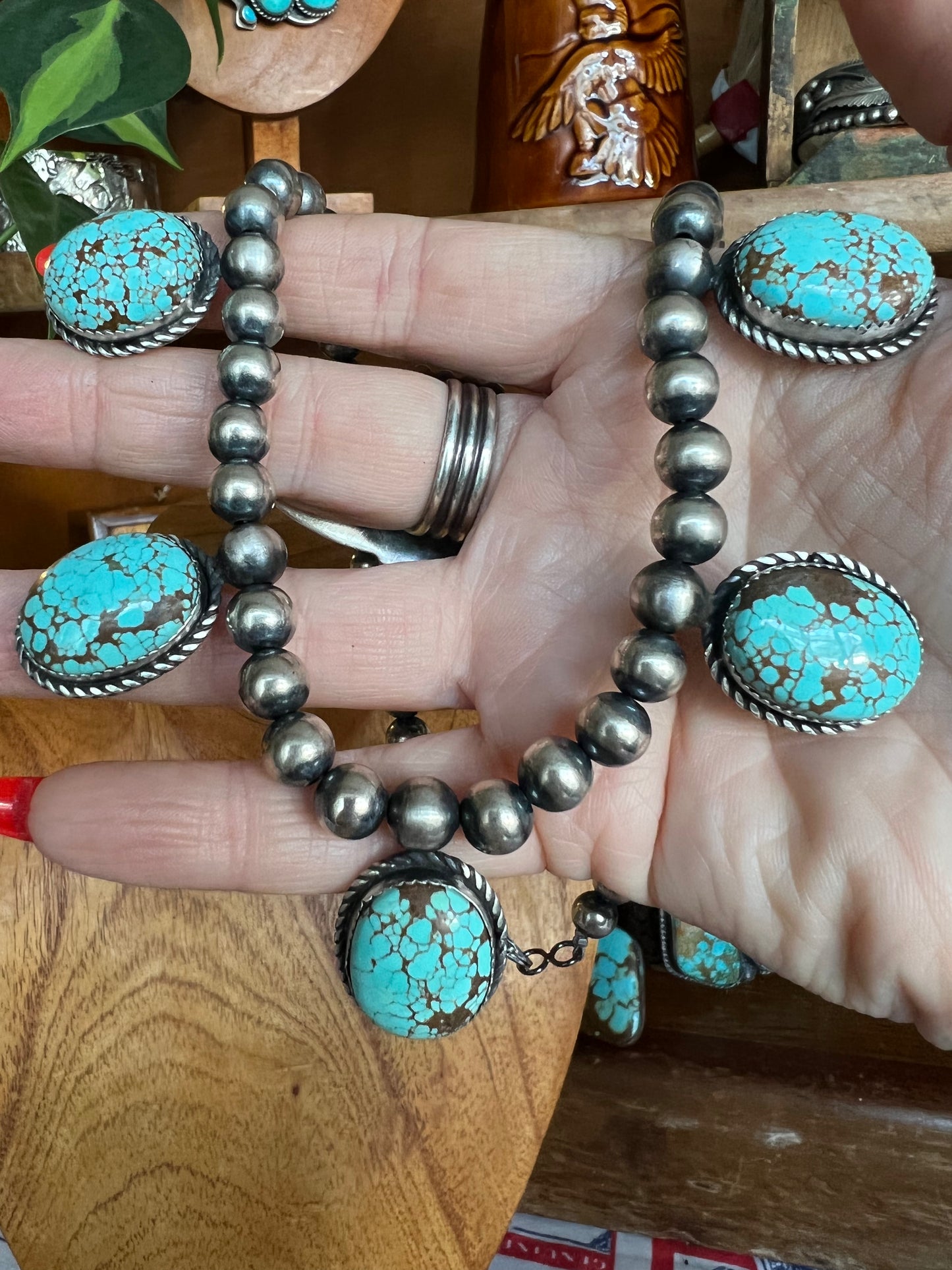 Turquoise 5 Stone Statement Necklace