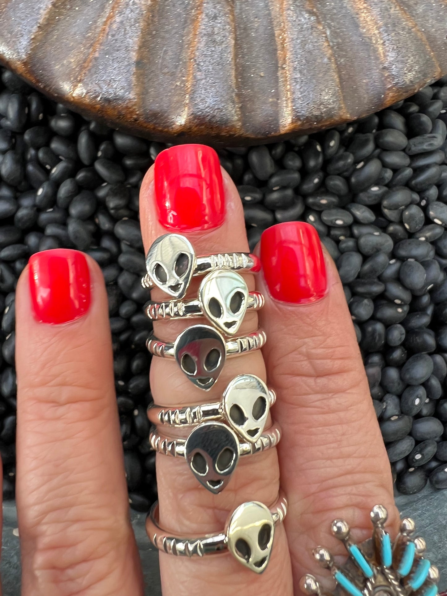 Alien Sterling Stacker Ring