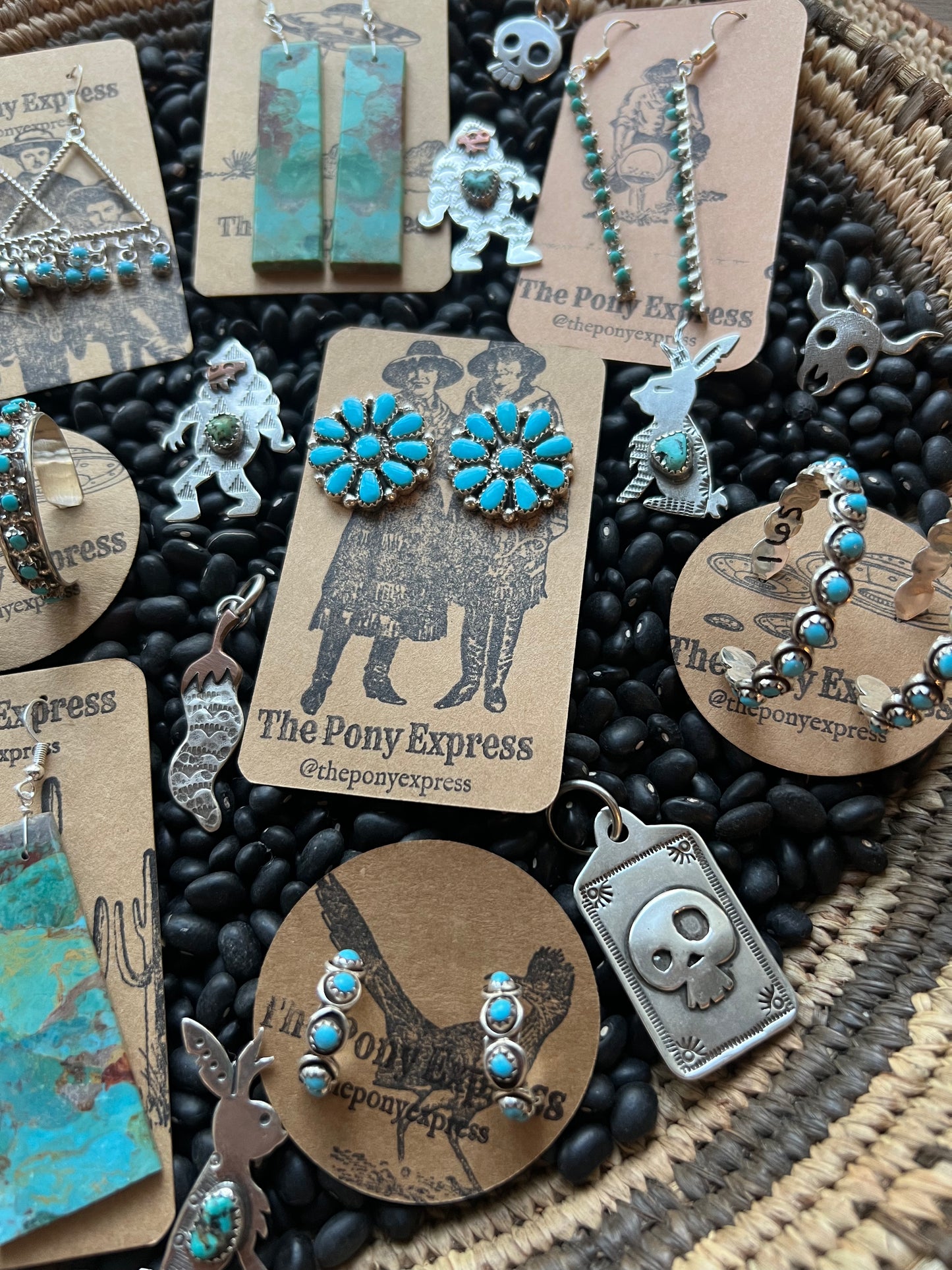 Sleeping Beauty Turquoise cluster stud earrings