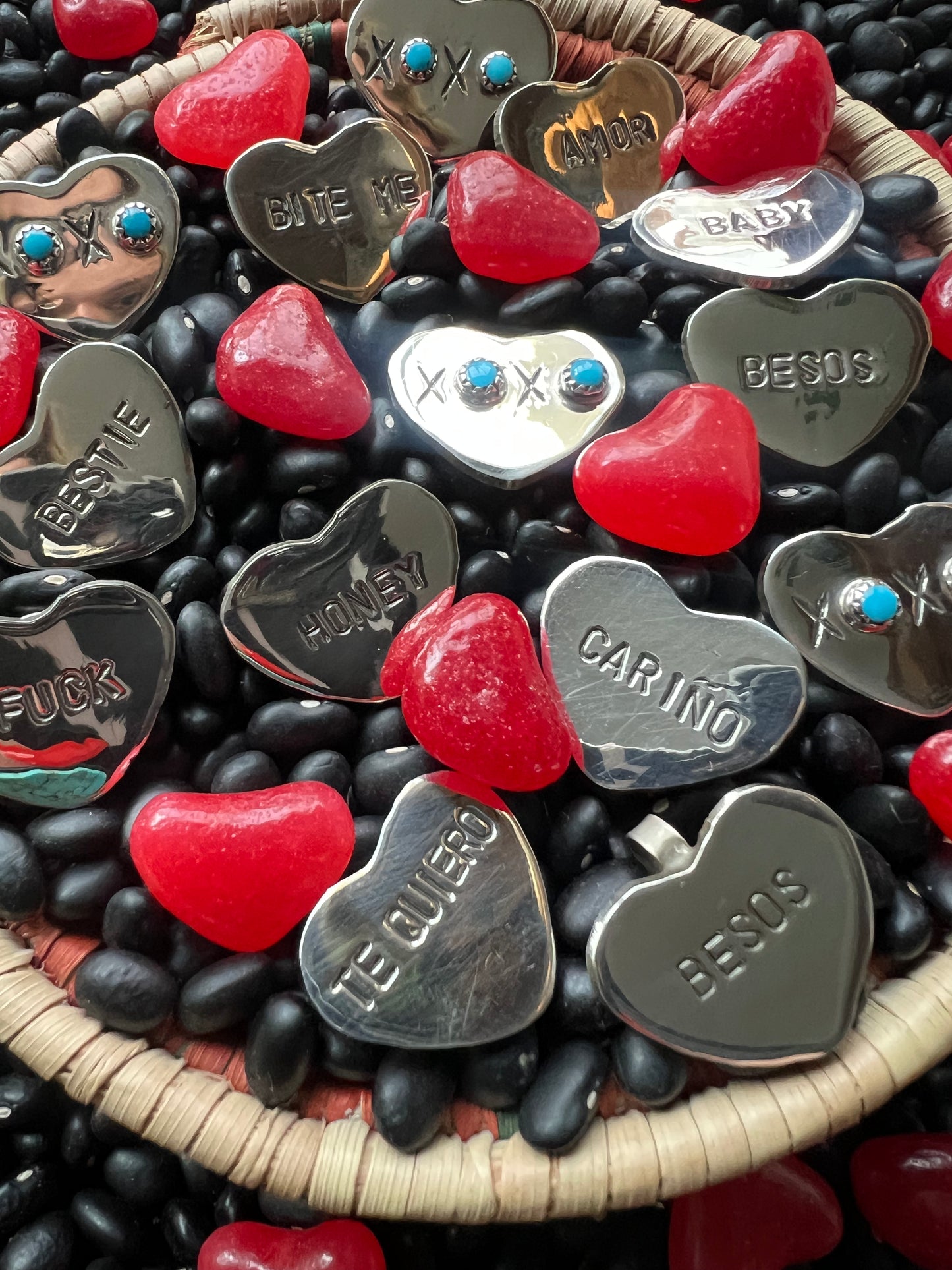 Conversation Heart Pendant or Hat Pin
