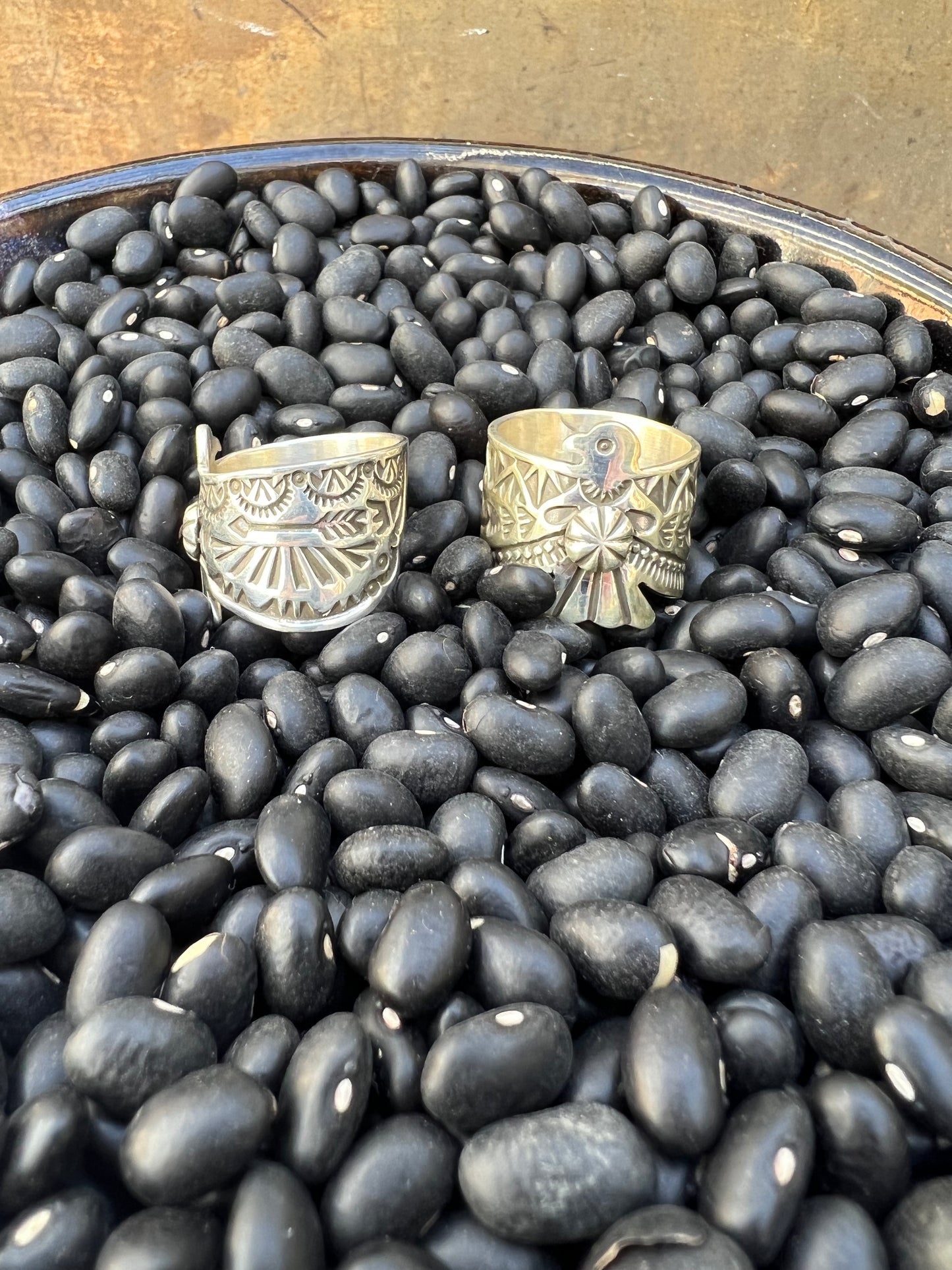 Hand Stamped Thunderbird Ring
