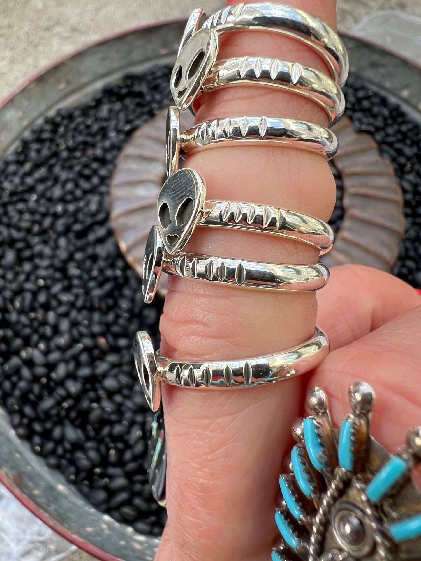 Alien Sterling Stacker Ring