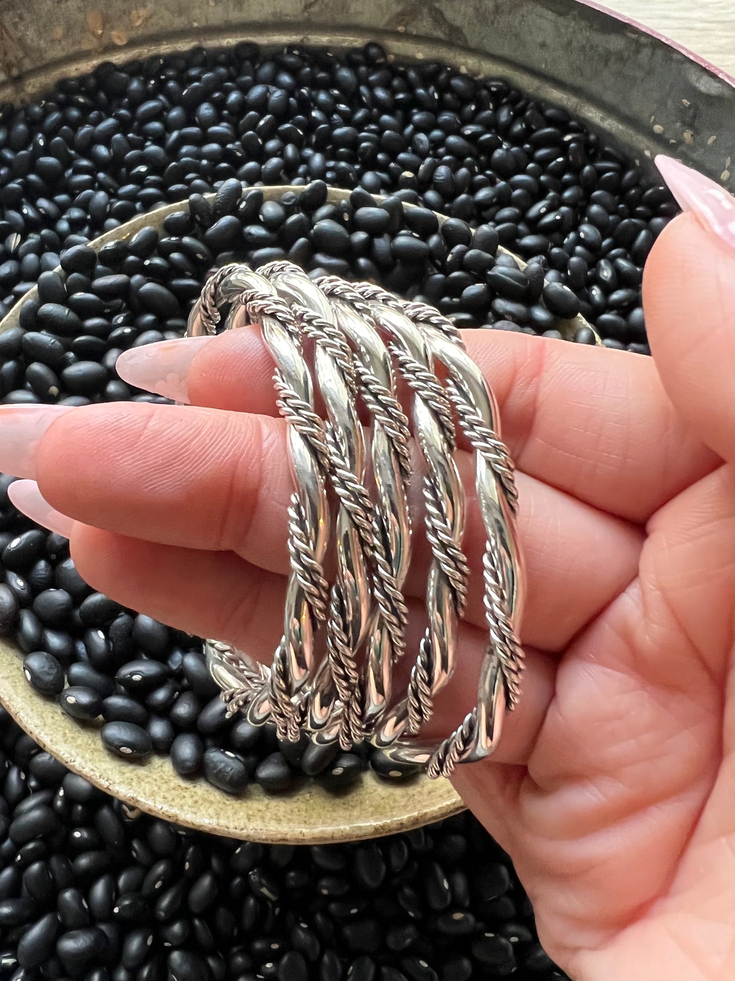 Rope Twist Stacker Cuff Thicker Gauge