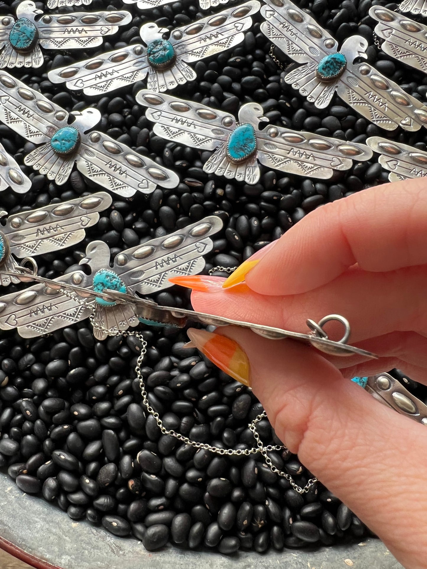 Large Thunderbird Turquoise Necklace