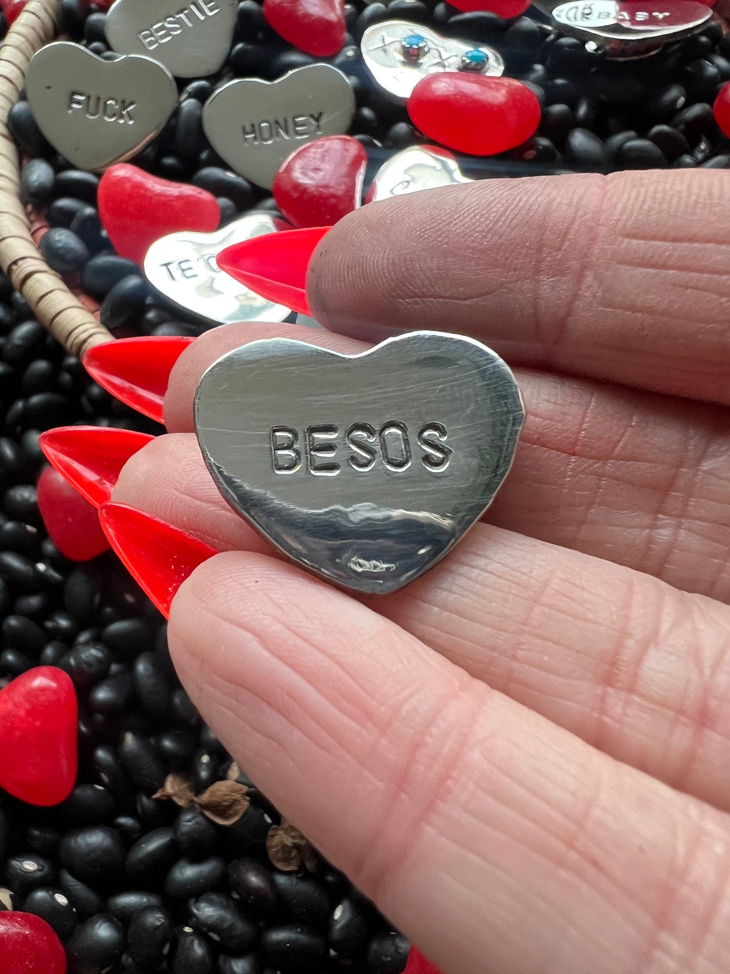 Conversation Heart Pendant or Hat Pin