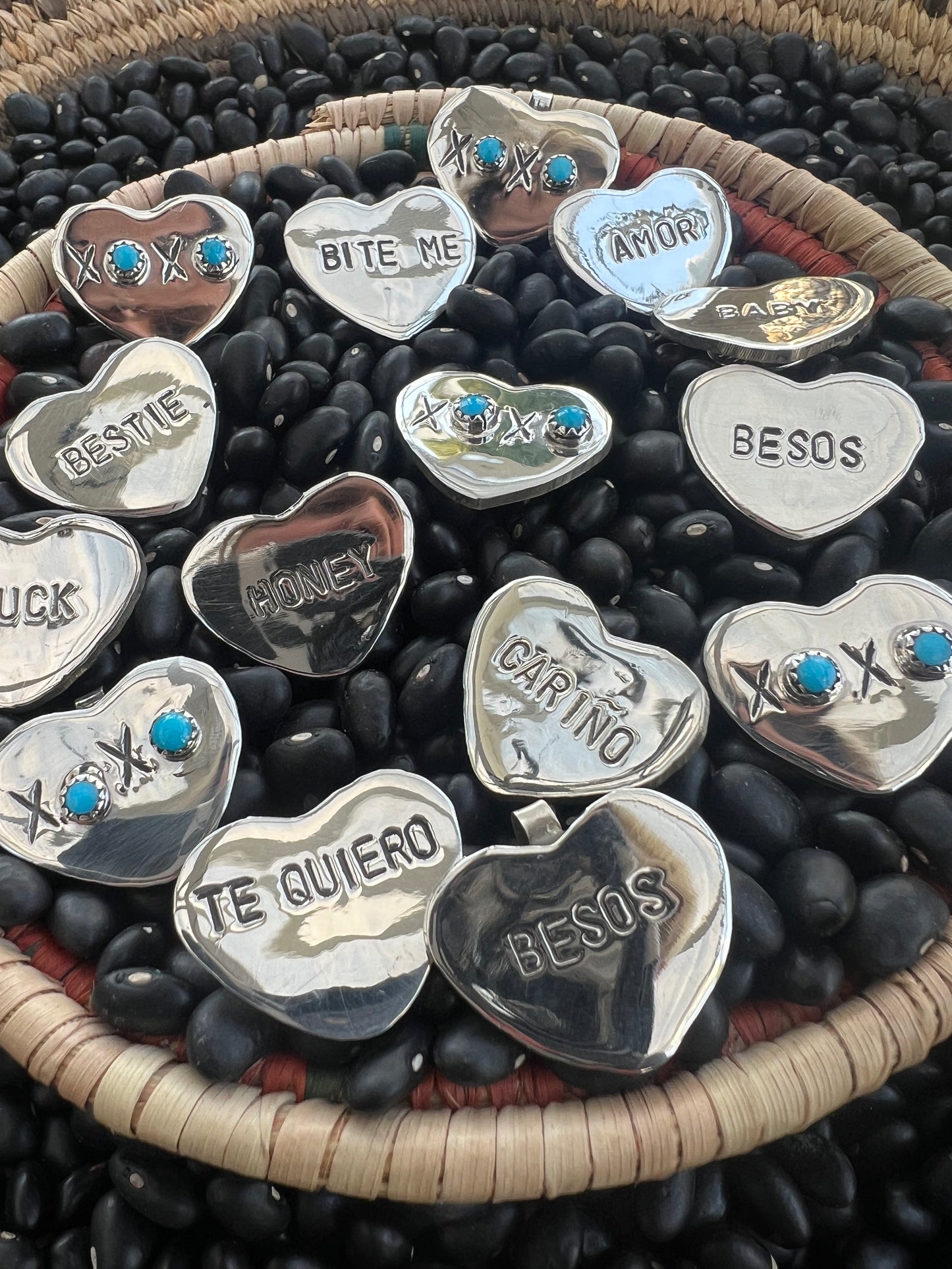 Conversation Heart Pendant or Hat Pin