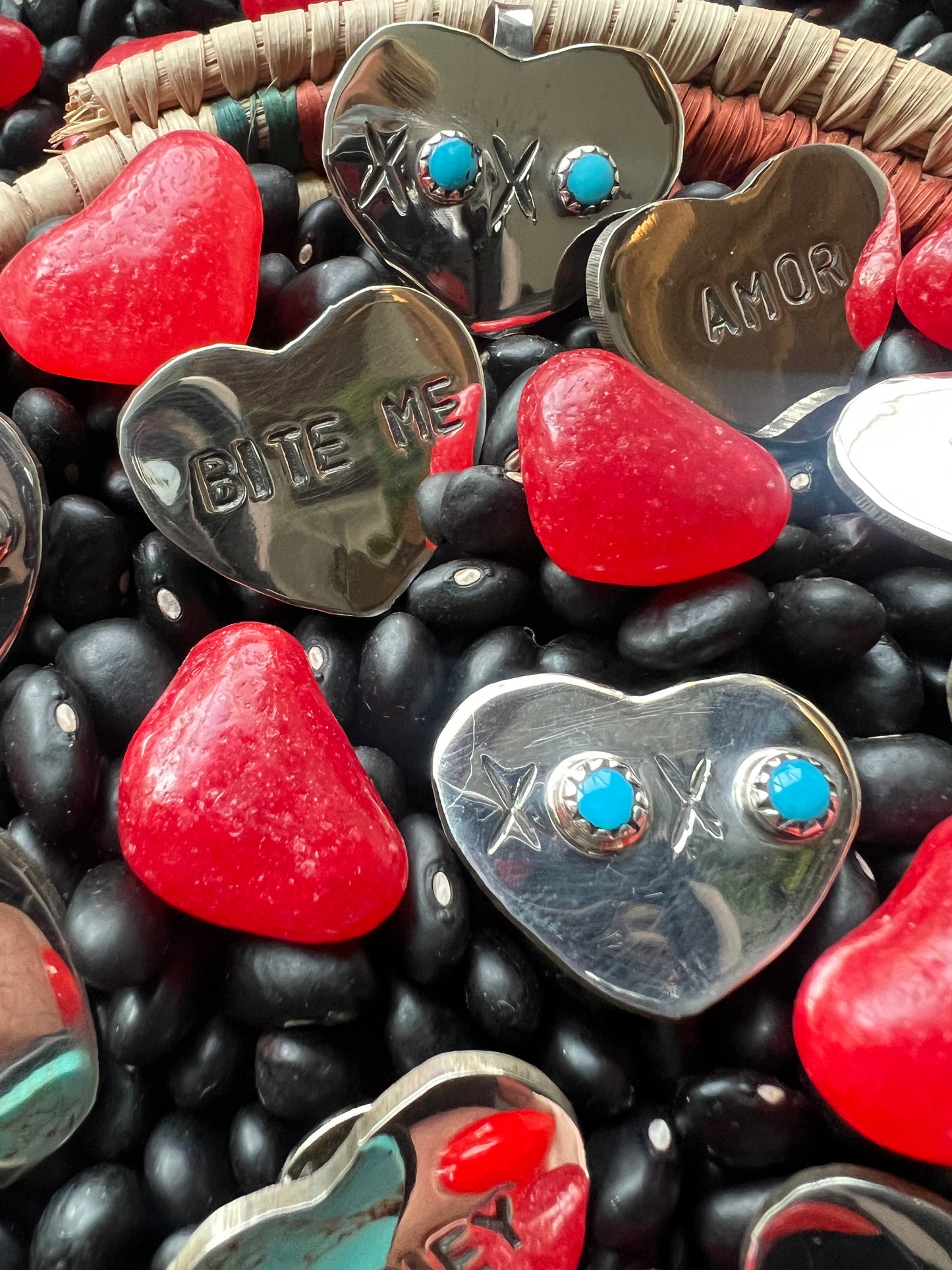 Conversation Heart Pendant or Hat Pin